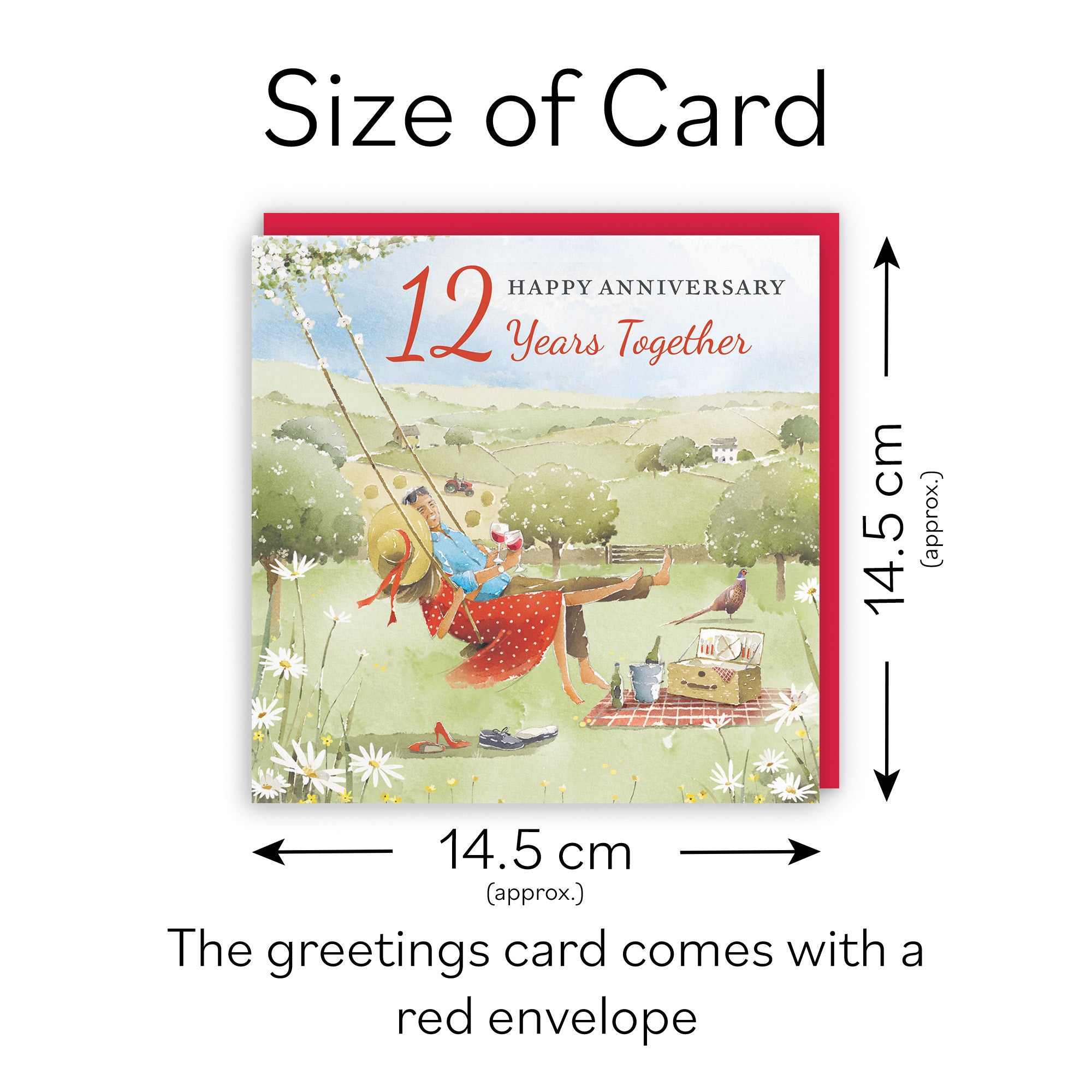 12th Anniversary Card Meadow Picnic Milo's Gallery - Default Title (RT07211)