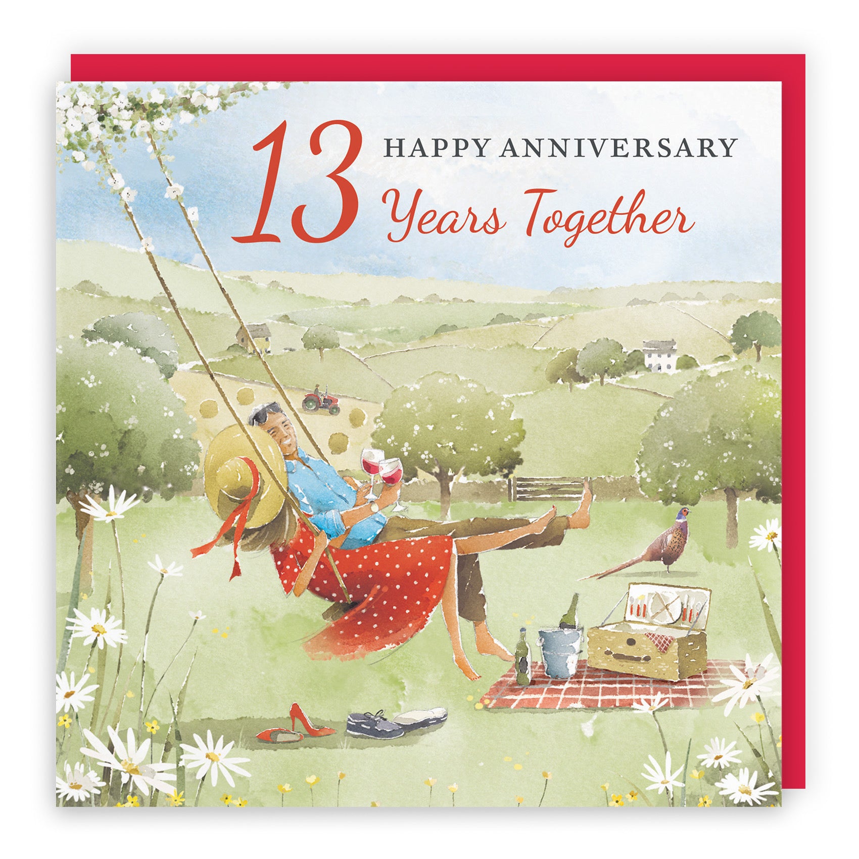 13th Anniversary Card Meadow Picnic Milo's Gallery - Default Title (RT07212)
