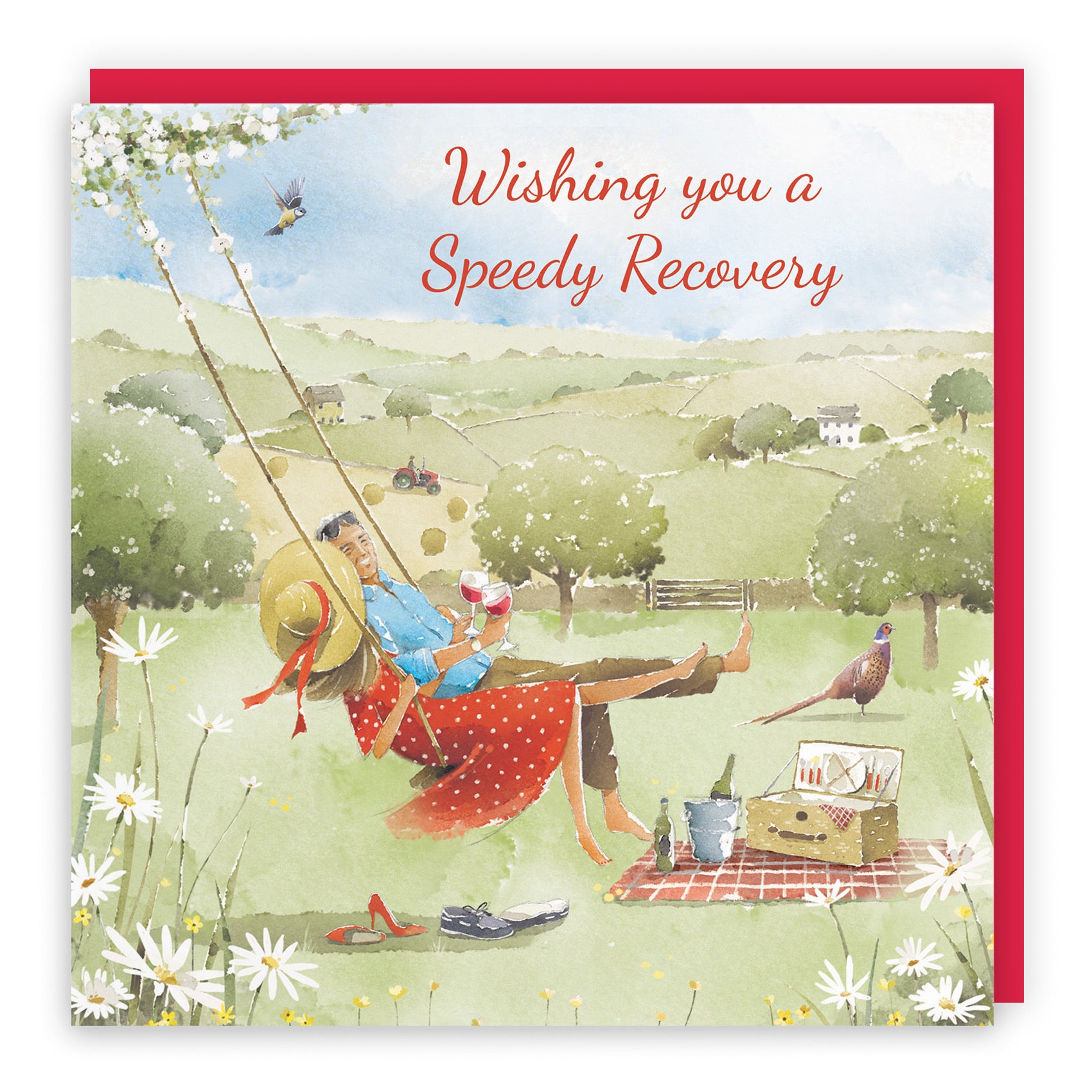 Speedy Recovery Get Well Card Meadow Picnic Milo's Gallery - Default Title (RT07241)