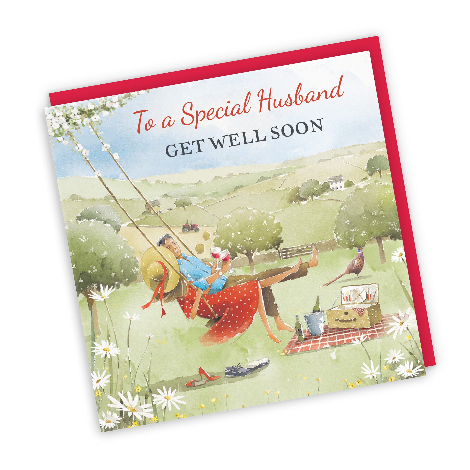 Husband Get Well Card Meadow Picnic Milo's Gallery - Default Title (RT07243)