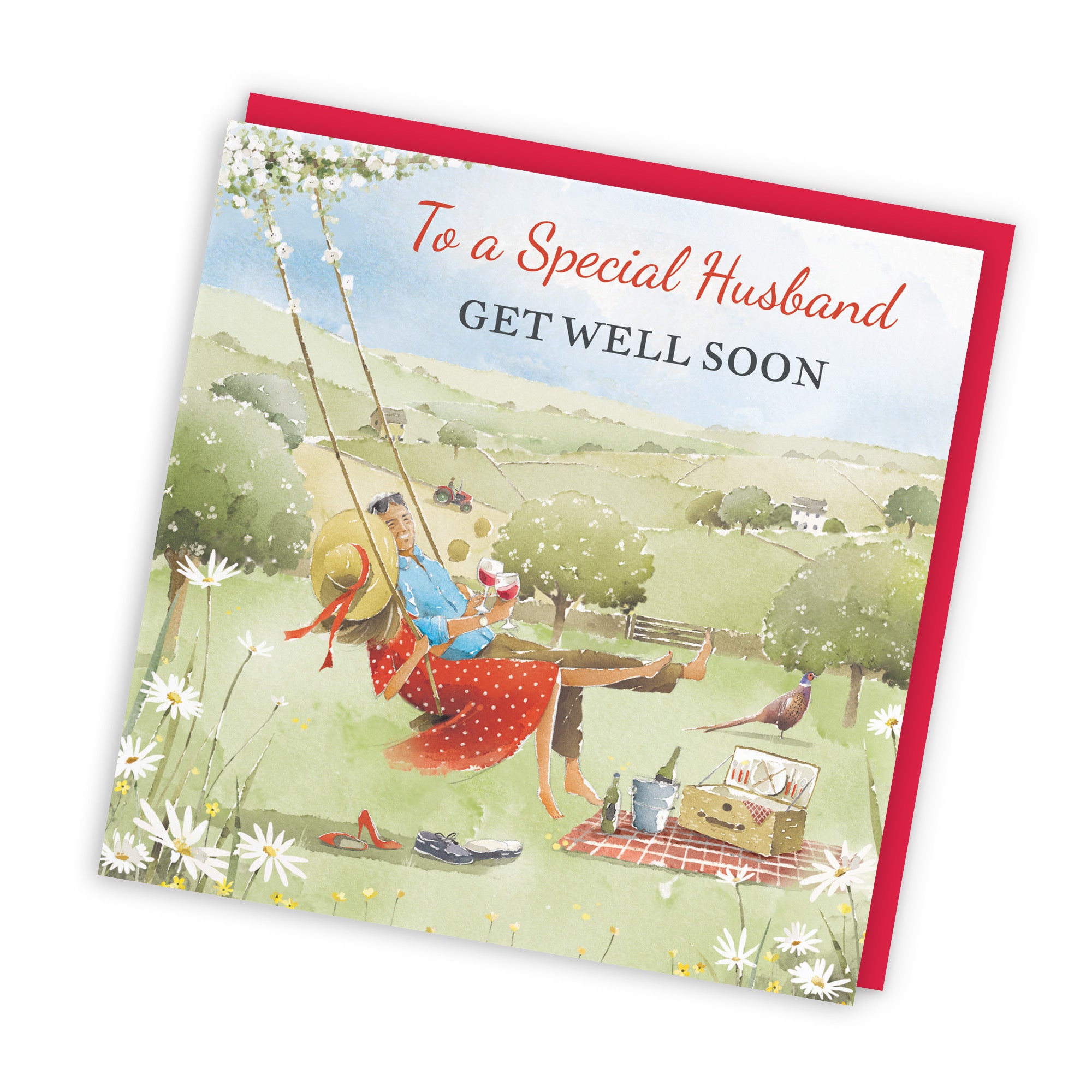 Husband Get Well Card Meadow Picnic Milo's Gallery - Default Title (RT07243)