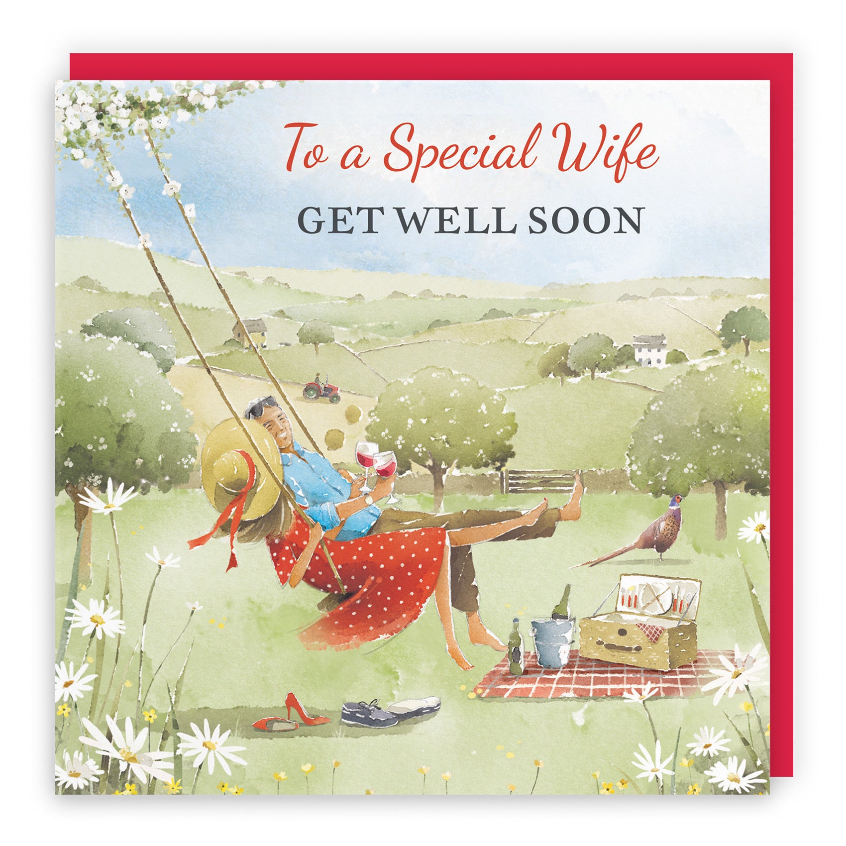 Wife Get Well Card Meadow Picnic Milo's Gallery - Default Title (RT07244)