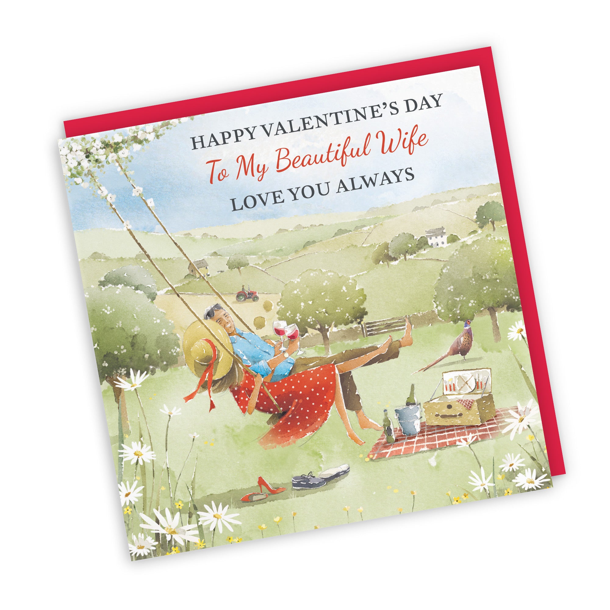 Wife Valentine’s Day Card Meadow Picnic Milo's Gallery - Default Title (RT07247)