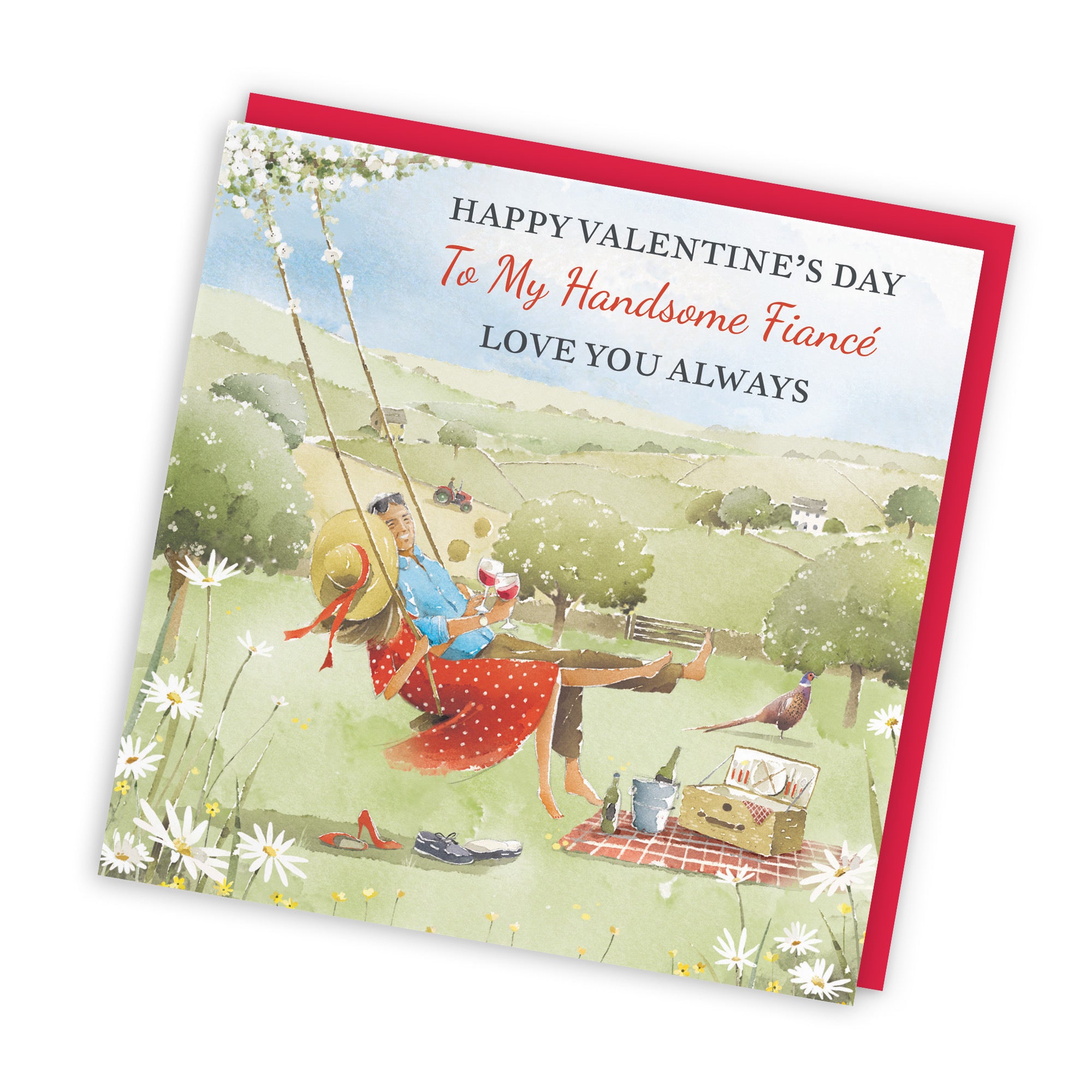 Fiancé Valentine’s Day Card Meadow Picnic Milo's Gallery - Default Title (RT07249)