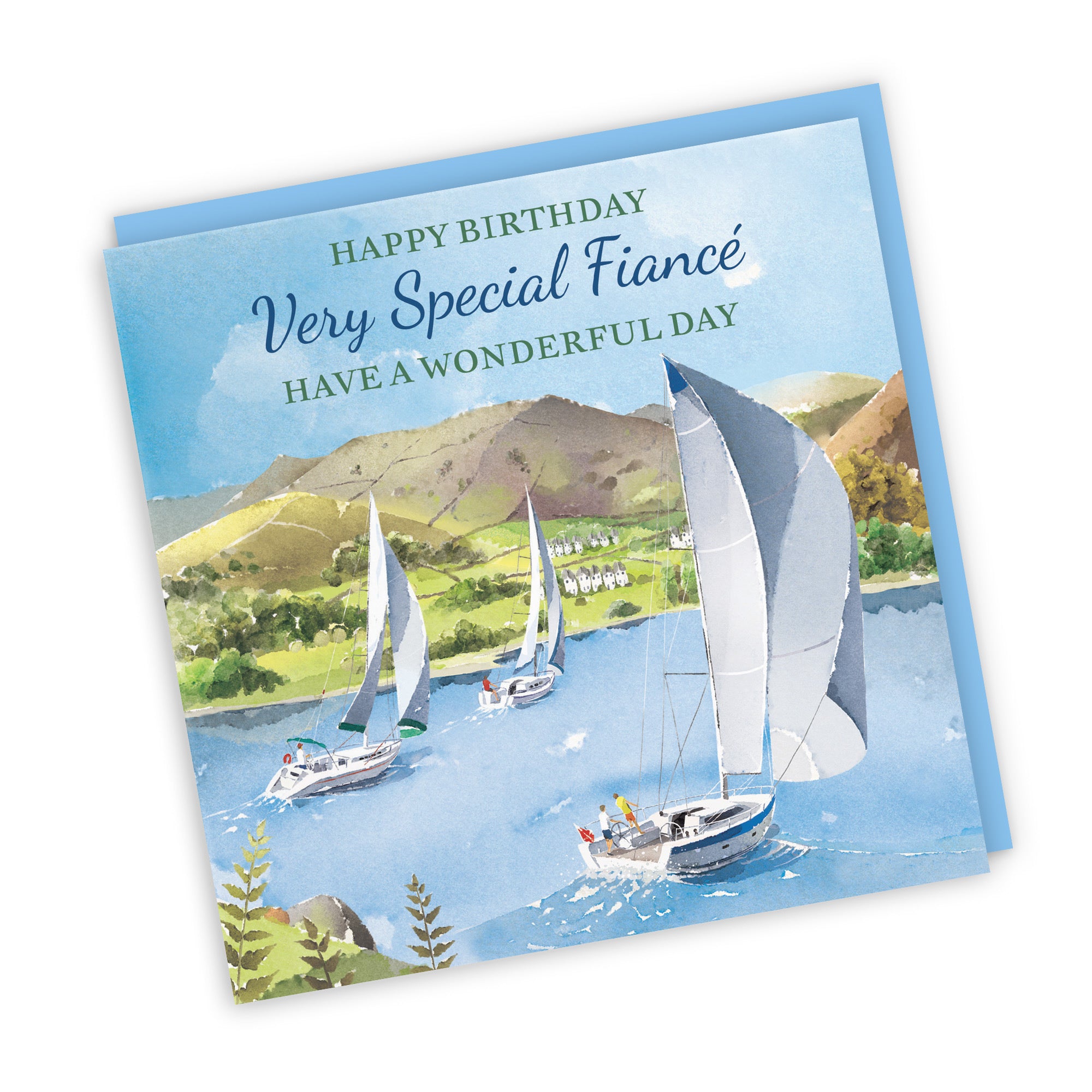 Fiancé Birthday Card Sailing Boats Milo's Gallery - Default Title (RT07286)