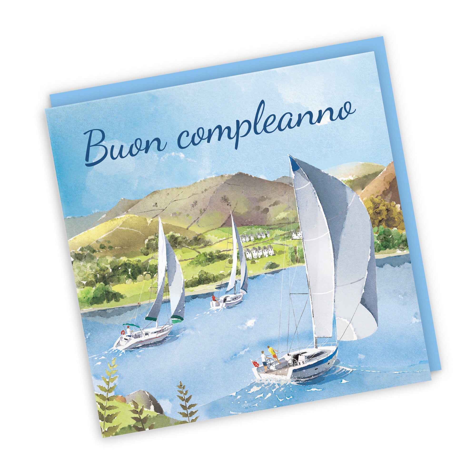 Italian Language Birthday Card Sailing Boats Milo's Gallery - Default Title (RT07318)