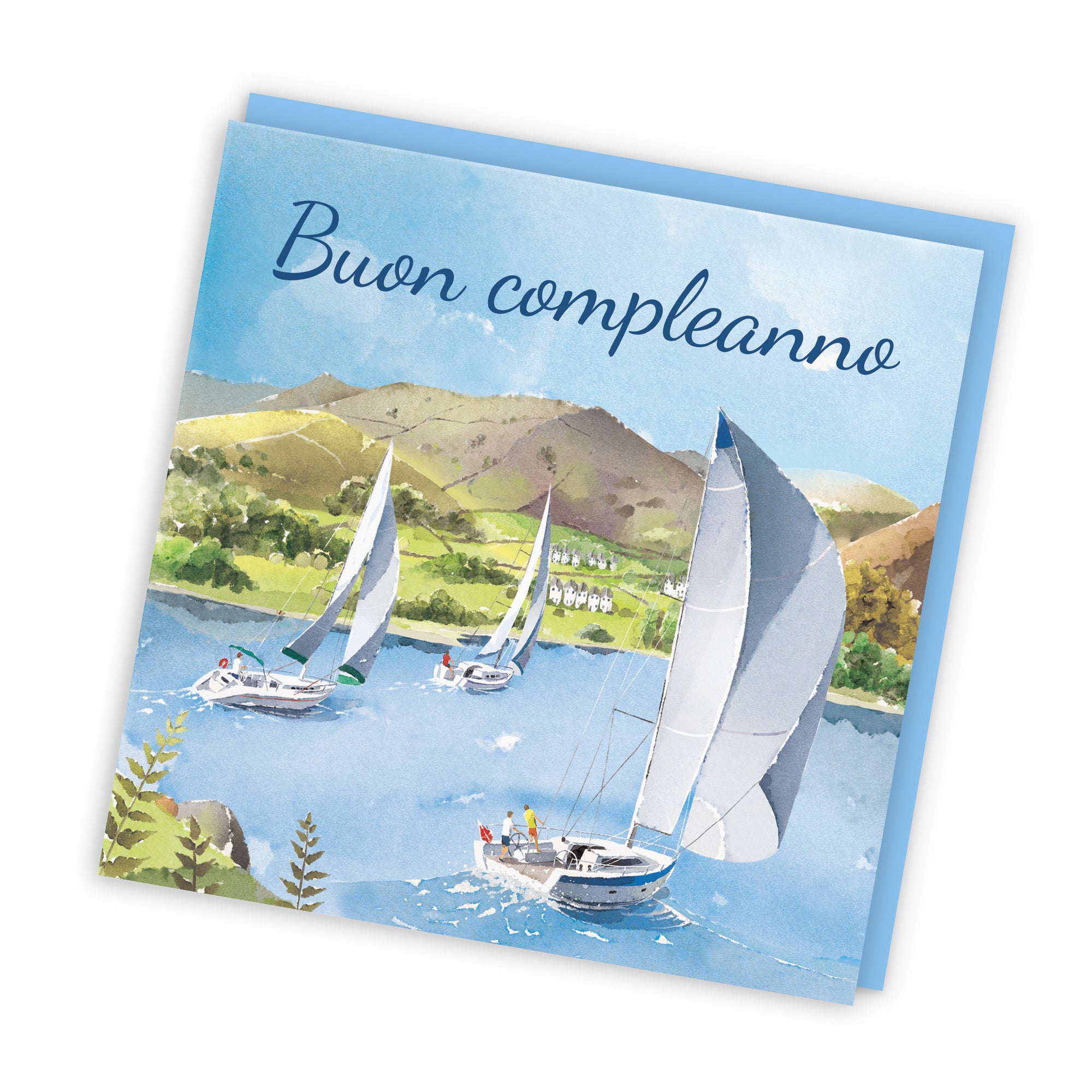 Italian Language Birthday Card Sailing Boats Milo's Gallery - Default Title (RT07318)