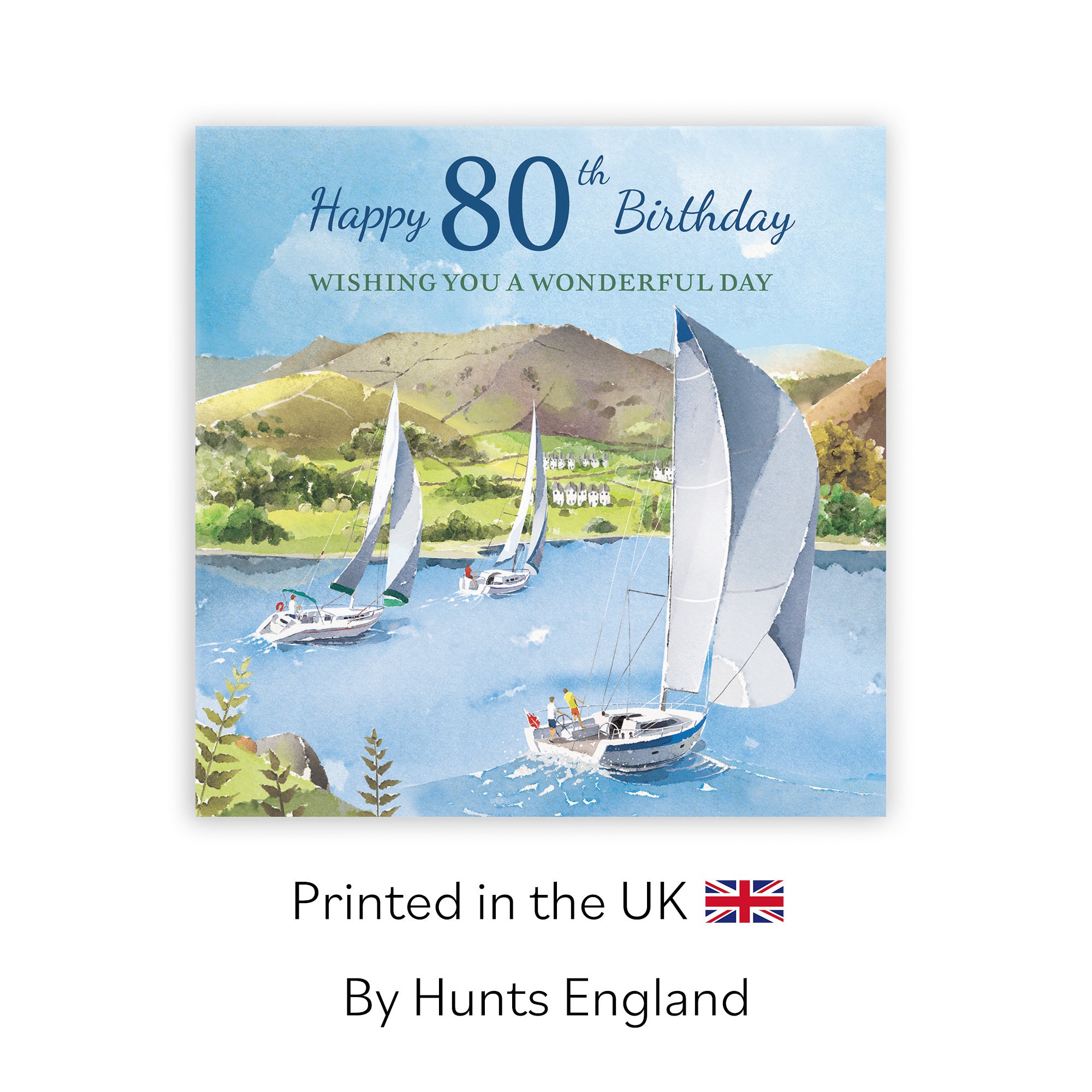 80th Birthday Card Sailing Boats Milo's Gallery - Default Title (RT07333)