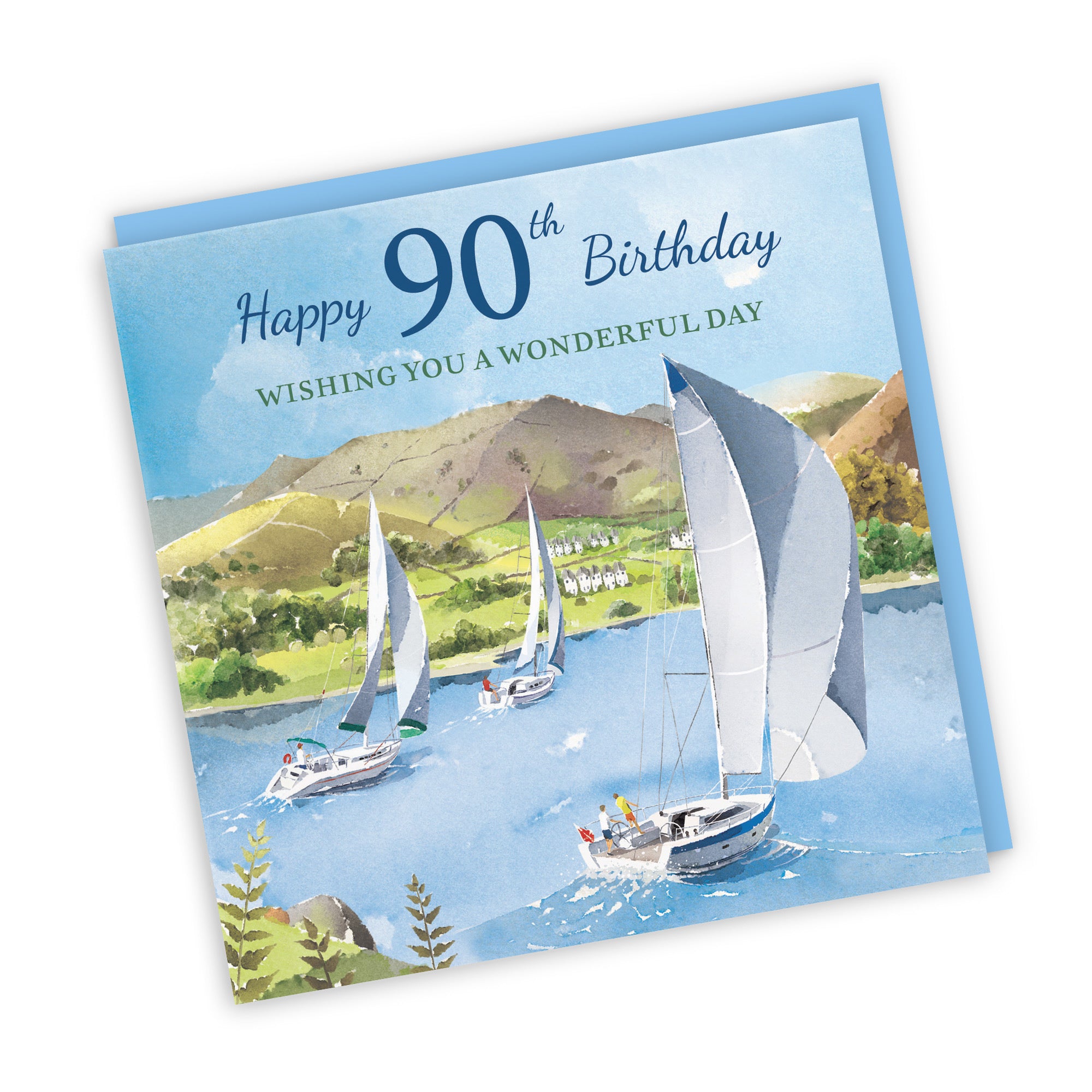 90th Birthday Card Sailing Boats Milo's Gallery - Default Title (RT07343)