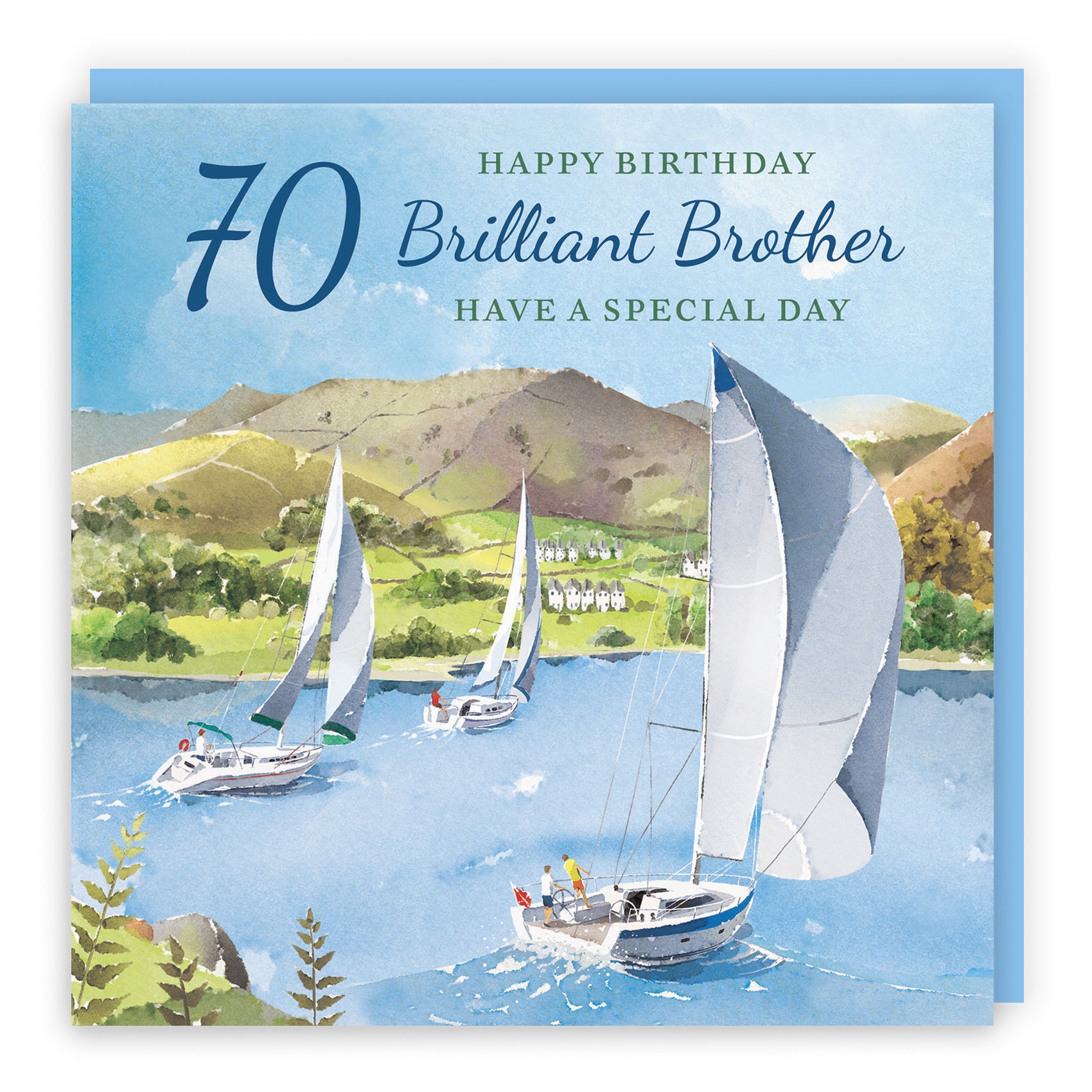 70th Brother Birthday Card Sailing Boats Milo's Gallery - Default Title (RT07364)