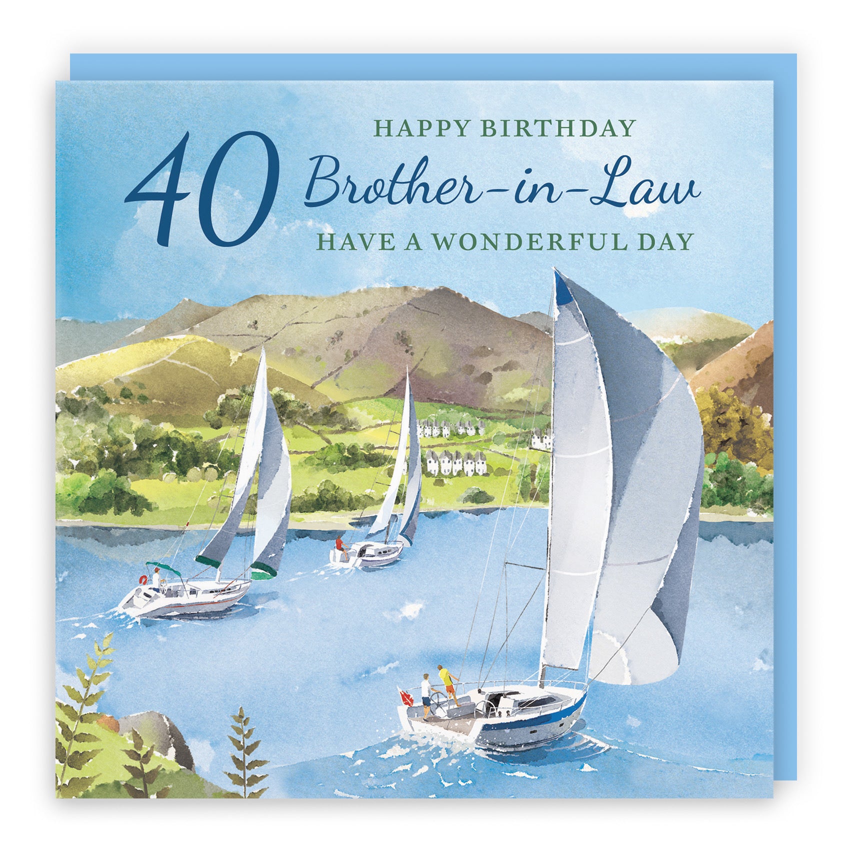 40th Brother-in-Law Birthday Card Sailing Boats Milo's Gallery - Default Title (RT07365)