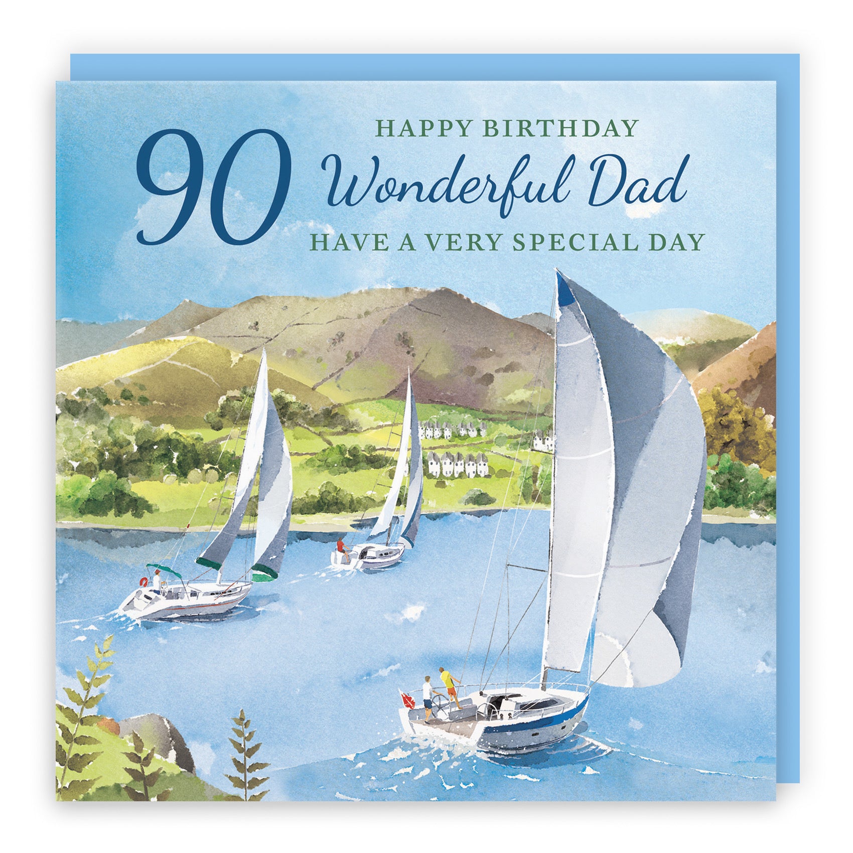 90th Dad Birthday Card Sailing Boats Milo's Gallery - Default Title (RT07384)
