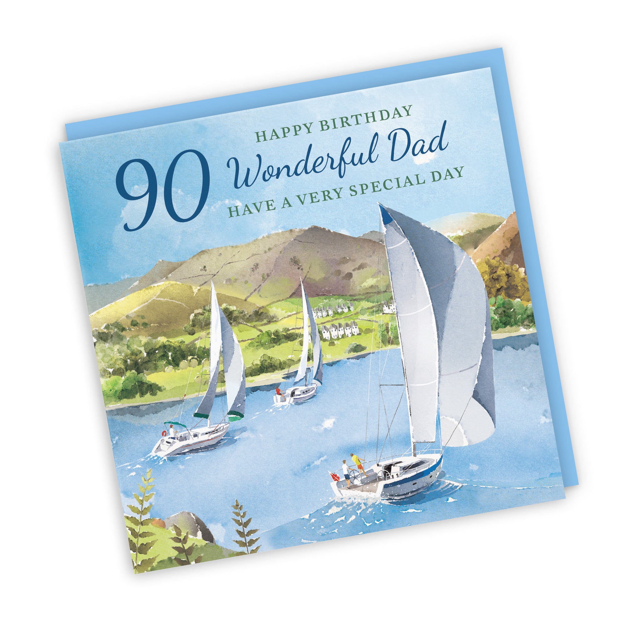 90th Dad Birthday Card Sailing Boats Milo's Gallery - Default Title (RT07384)