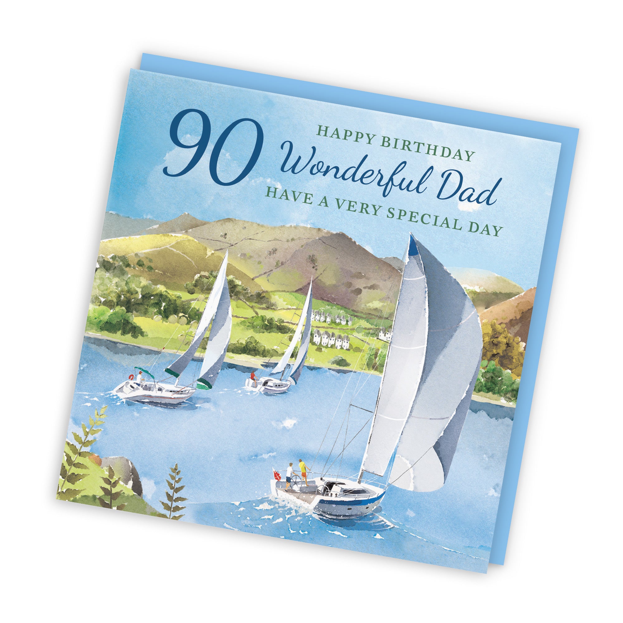 90th Dad Birthday Card Sailing Boats Milo's Gallery - Default Title (RT07384)