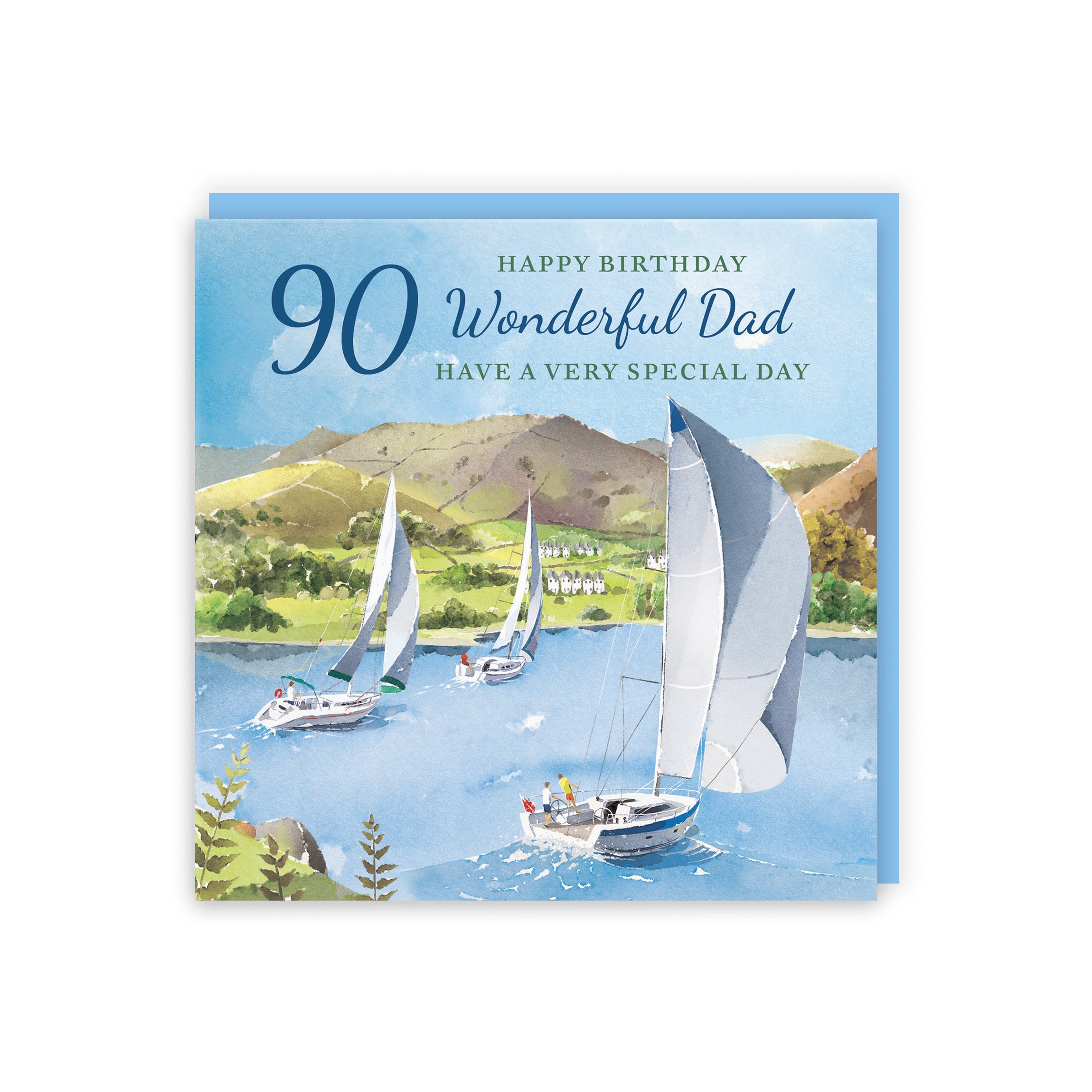 90th Dad Birthday Card Sailing Boats Milo's Gallery - Default Title (RT07384)