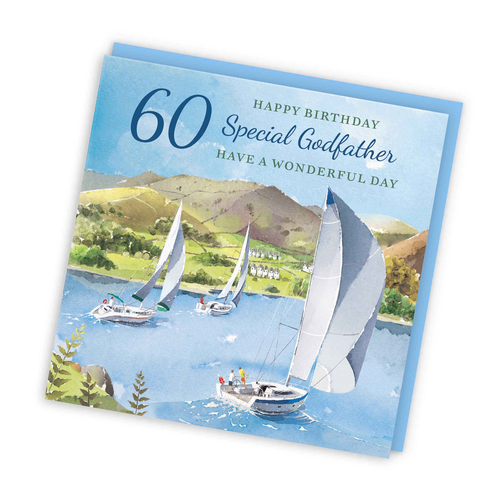 60th Godfather Birthday Card Sailing Boats Milo's Gallery - Default Title (RT07395)