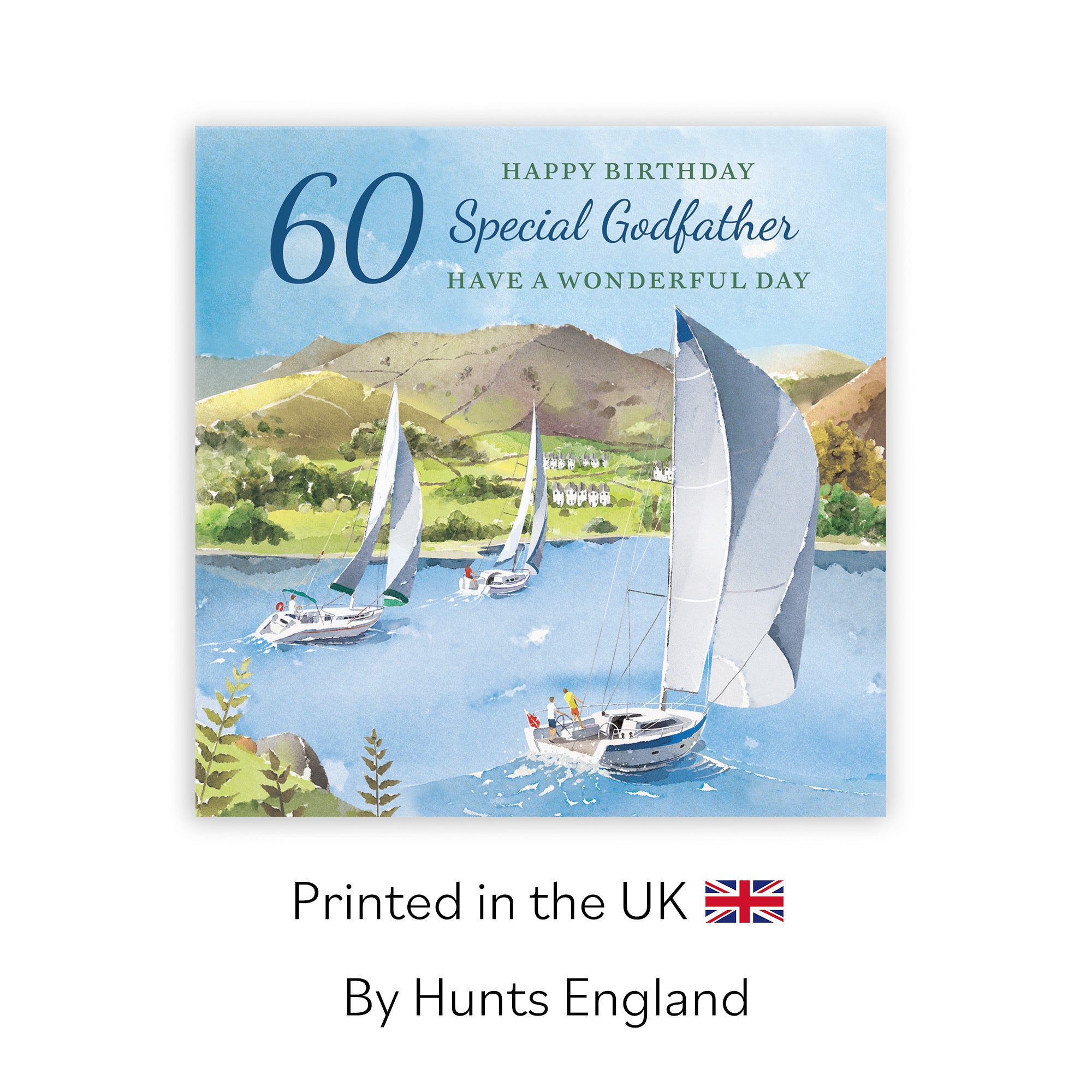 60th Godfather Birthday Card Sailing Boats Milo's Gallery - Default Title (RT07395)