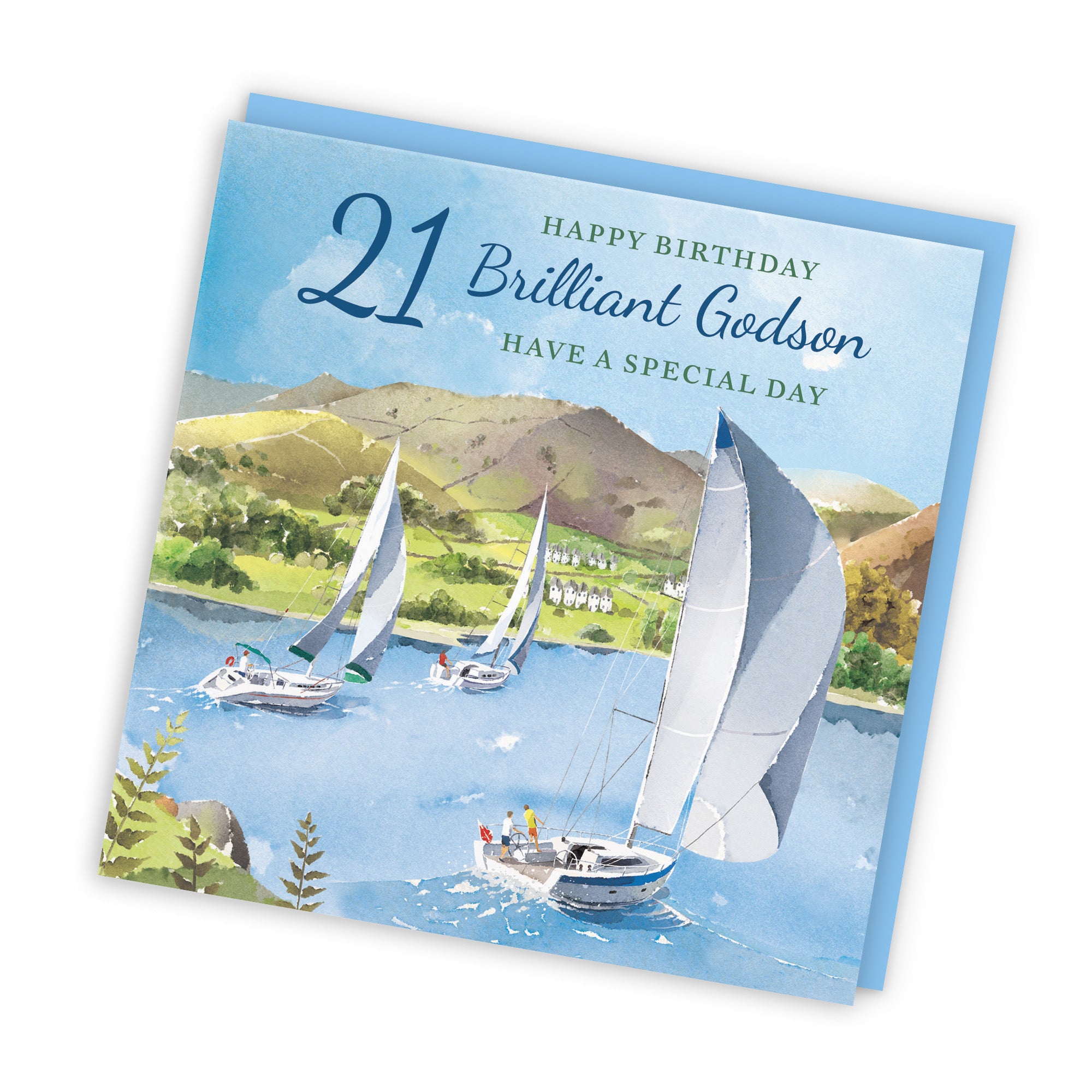21st Godson Birthday Card Sailing Boats Milo's Gallery - Default Title (RT07399)