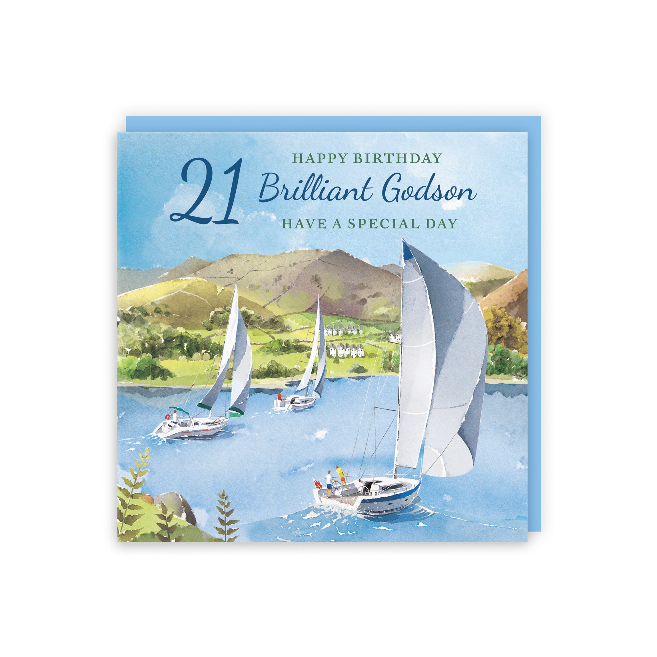 21st Godson Birthday Card Sailing Boats Milo's Gallery - Default Title (RT07399)