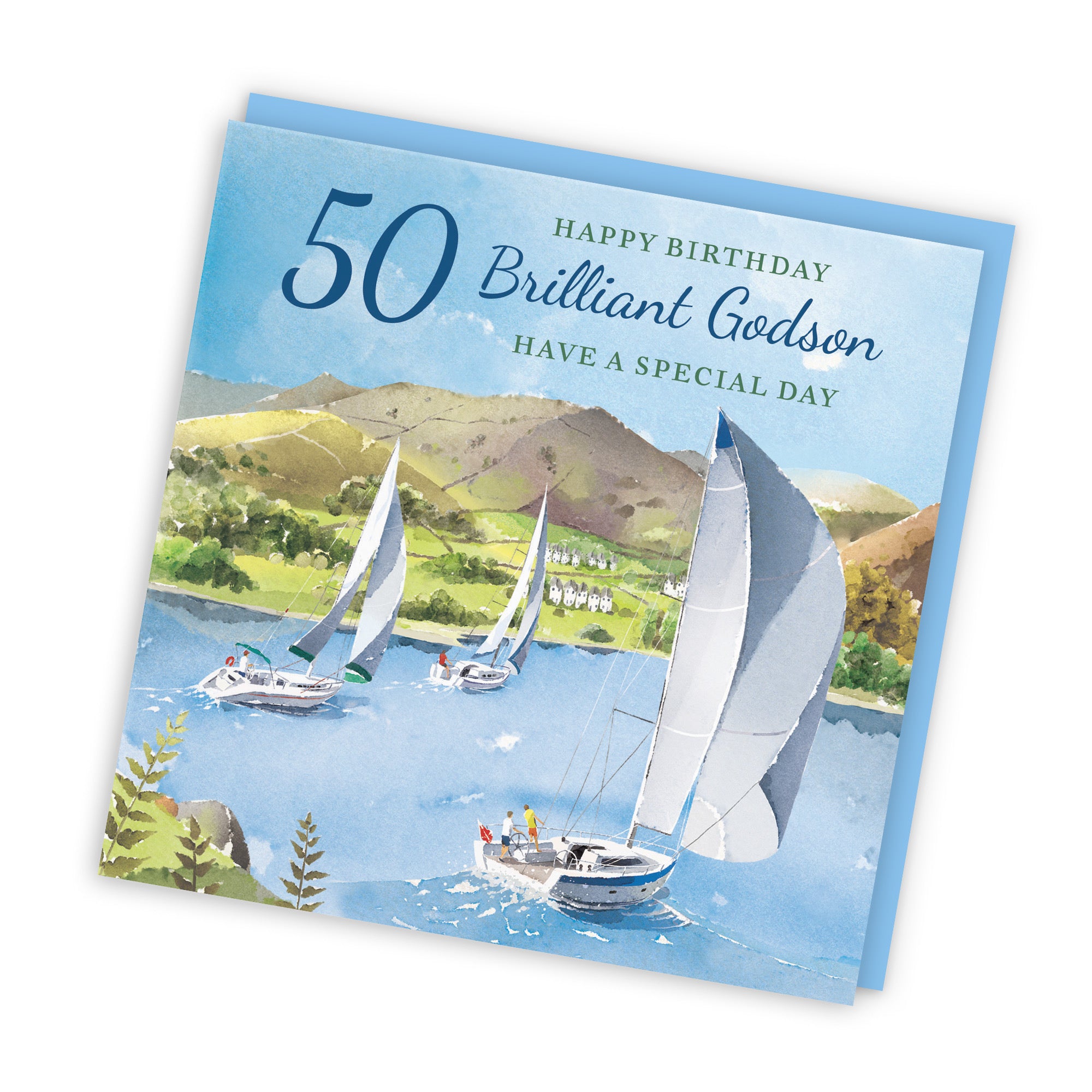 50th Godson Birthday Card Sailing Boats Milo's Gallery - Default Title (RT07402)