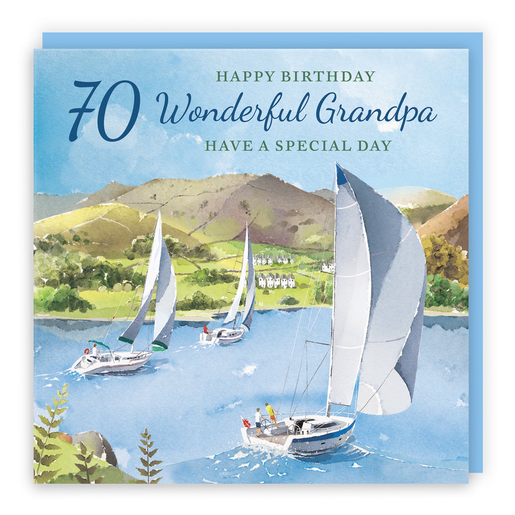 70th Grandpa Birthday Card Sailing Boats Milo's Gallery - Default Title (RT07410)