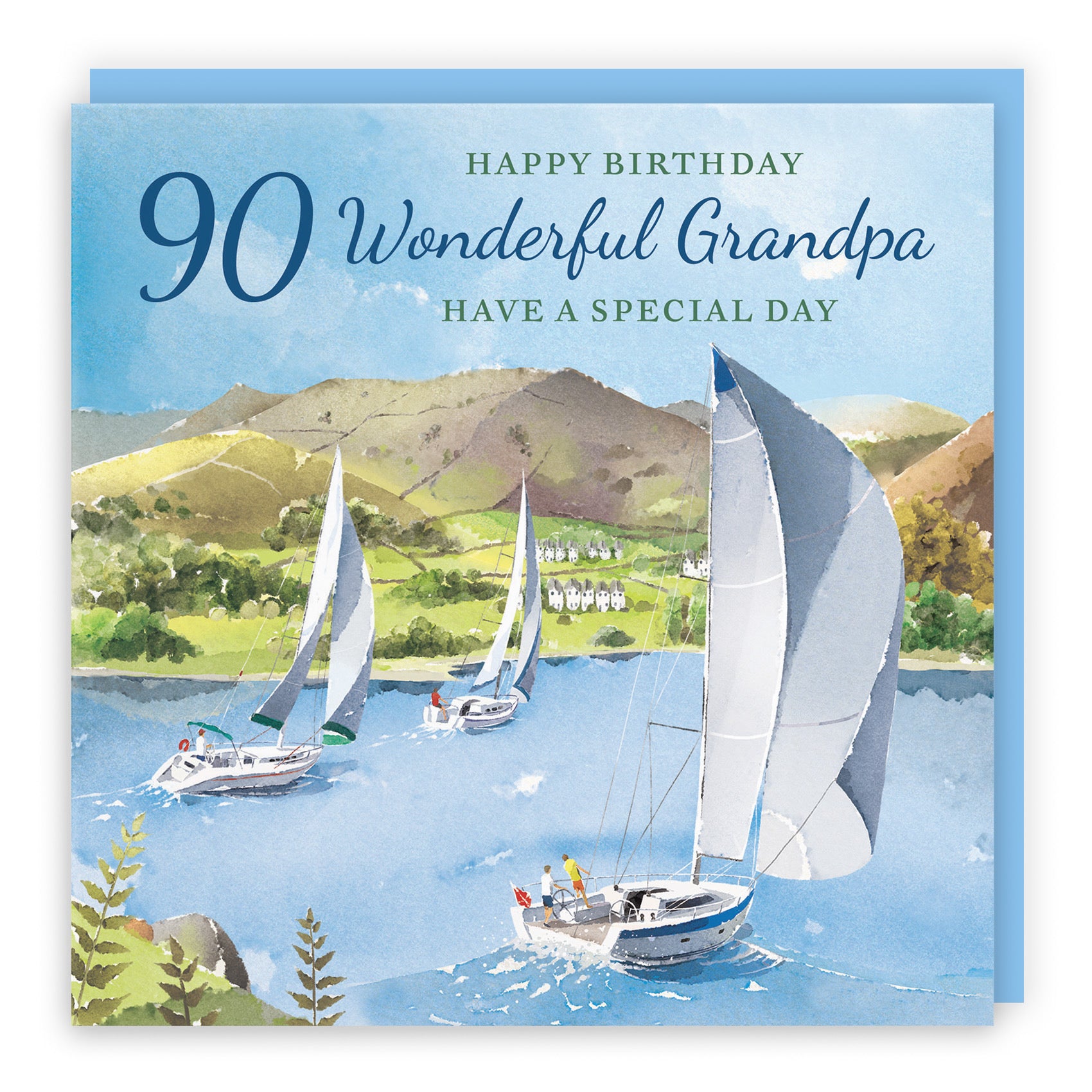 90th Grandpa Birthday Card Sailing Boats Milo's Gallery - Default Title (RT07414)