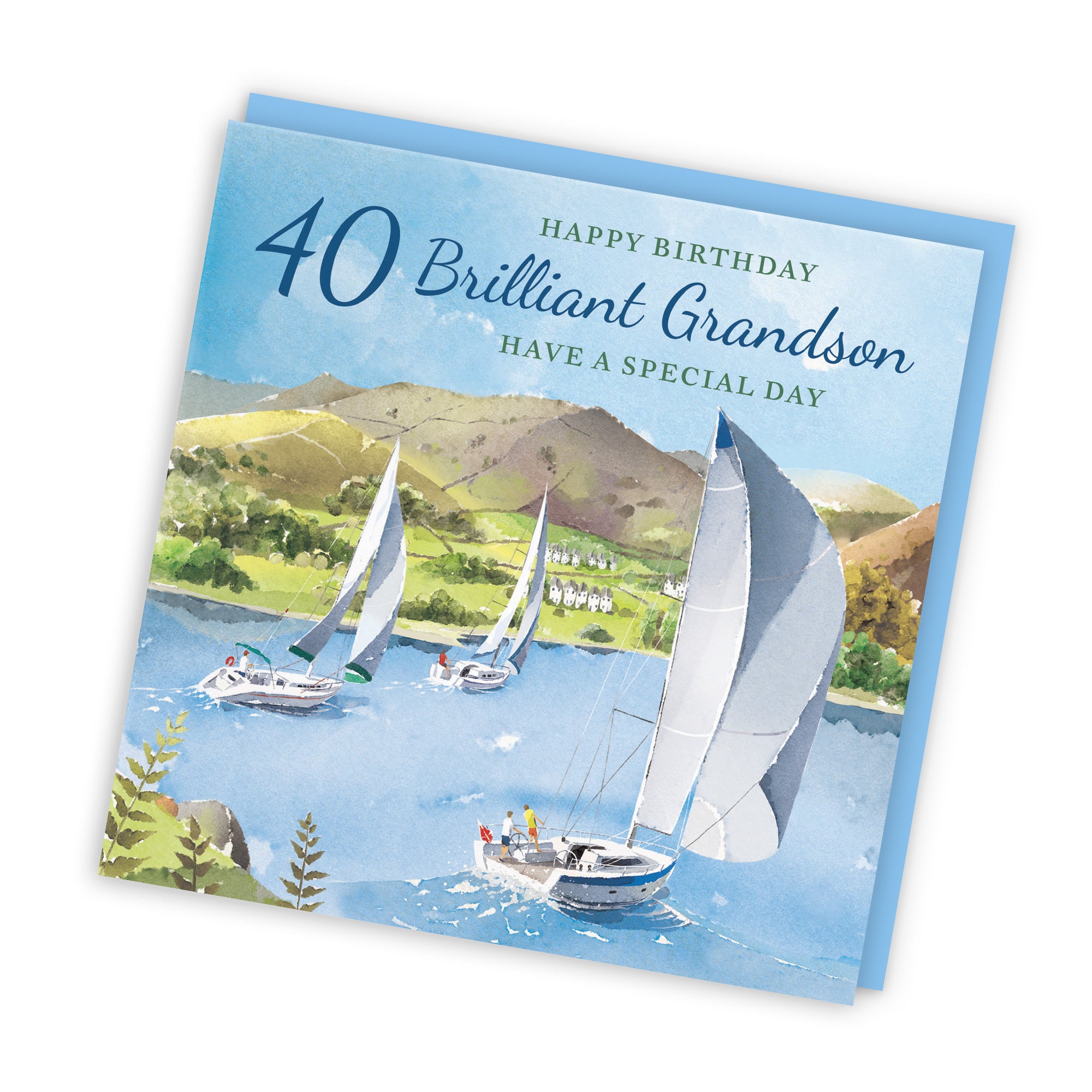 40th Grandson Birthday Card Sailing Boats Milo's Gallery - Default Title (RT07420)