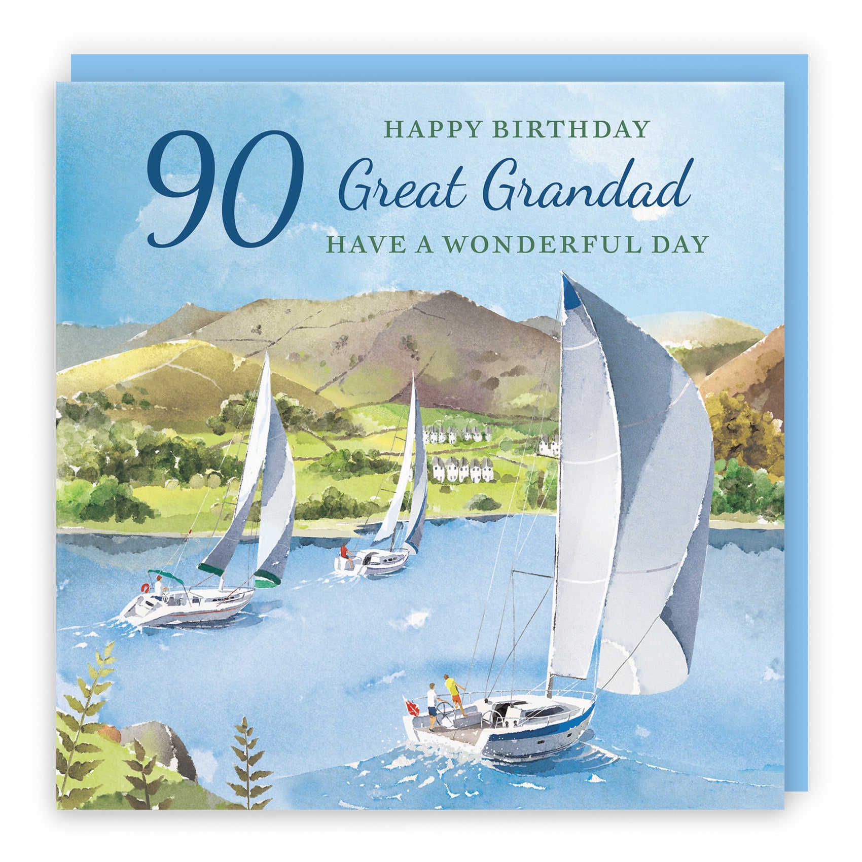 90th Great Grandad Birthday Card Sailing Boats Milo's Gallery - Default Title (RT07421)