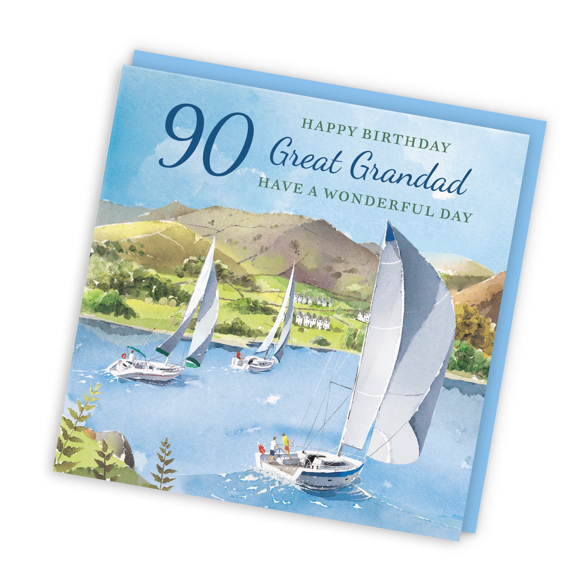 90th Great Grandad Birthday Card Sailing Boats Milo's Gallery - Default Title (RT07421)