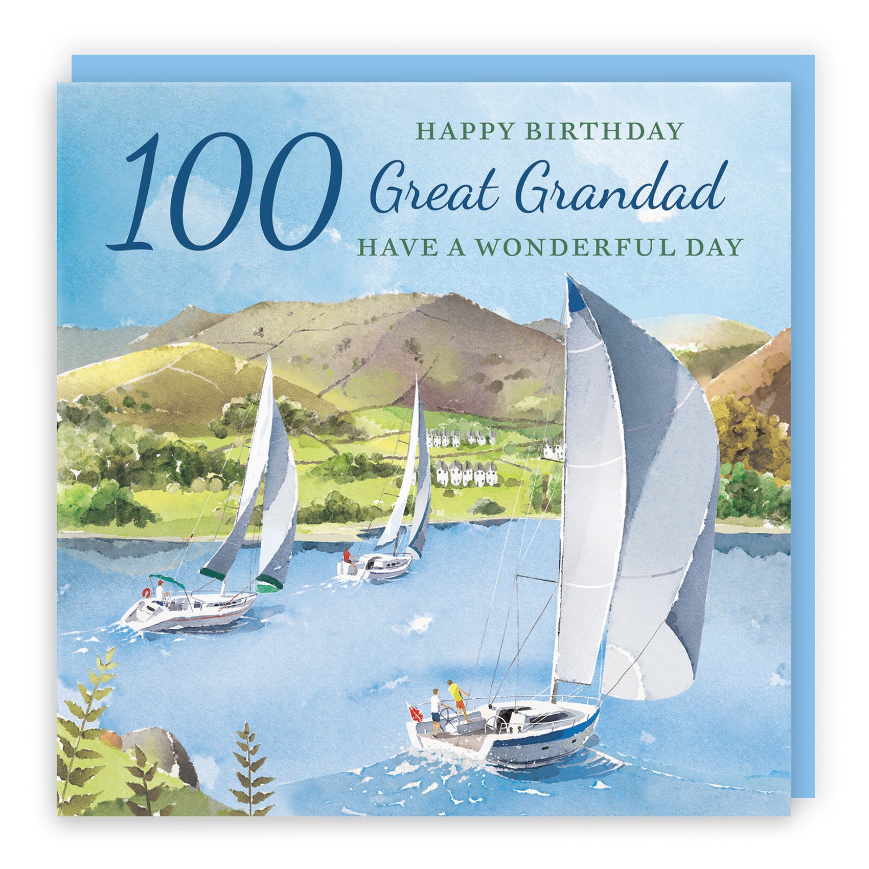100th Great Grandad Birthday Card Sailing Boats Milo's Gallery - Default Title (RT07422)