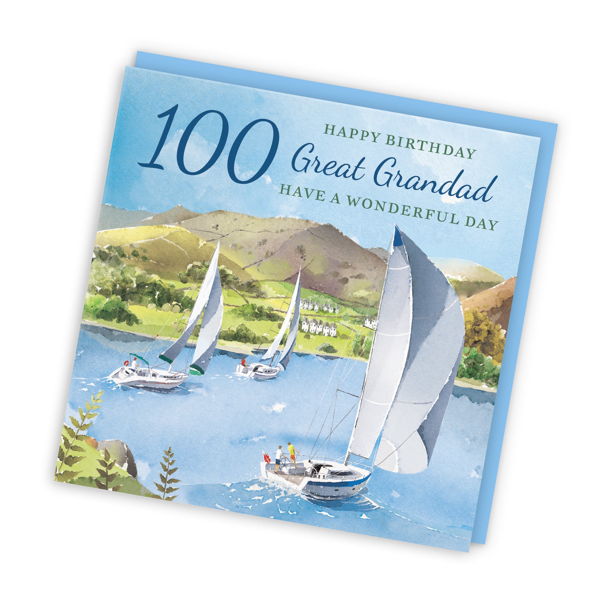 100th Great Grandad Birthday Card Sailing Boats Milo's Gallery - Default Title (RT07422)