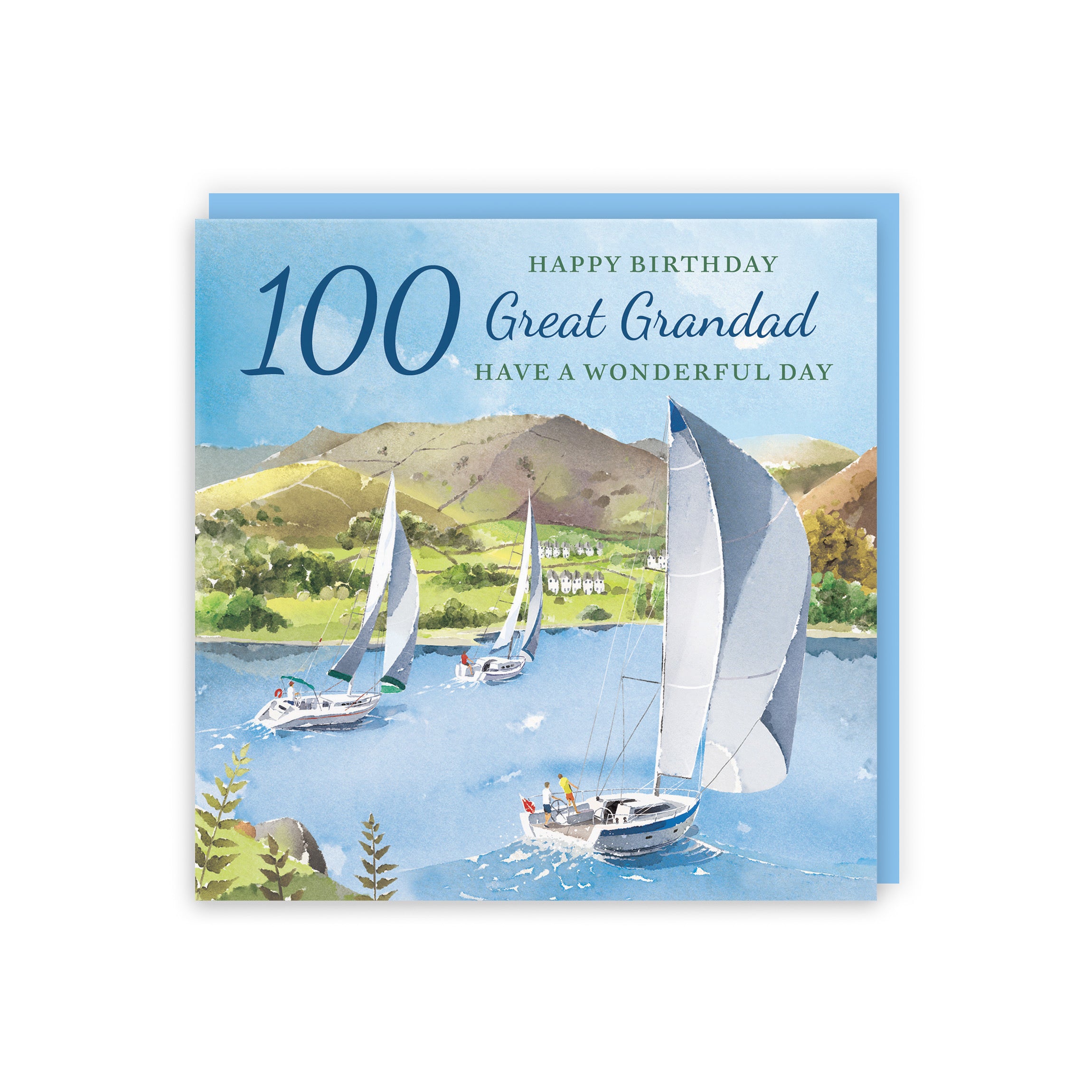 100th Great Grandad Birthday Card Sailing Boats Milo's Gallery - Default Title (RT07422)