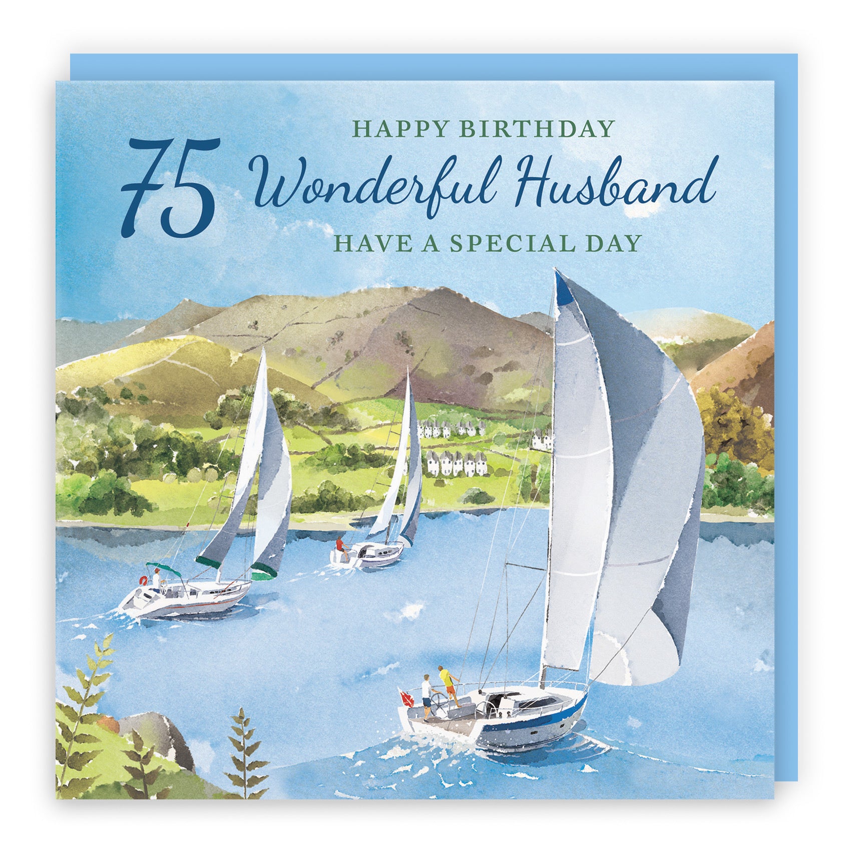75th Husband Birthday Card Sailing Boats Milo's Gallery - Default Title (RT07431)