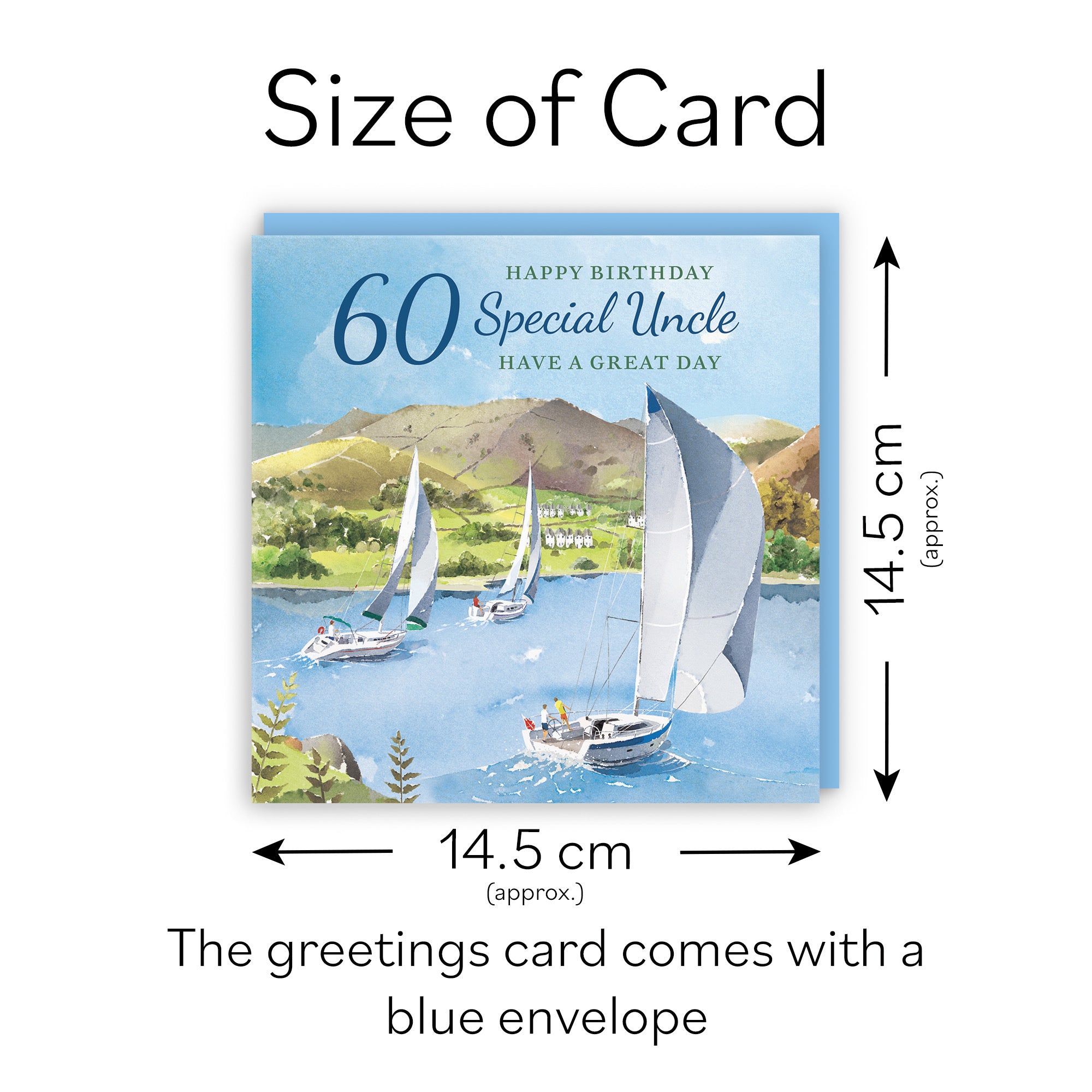60th Uncle Birthday Card Sailing Boats Milo's Gallery - Default Title (RT07455)