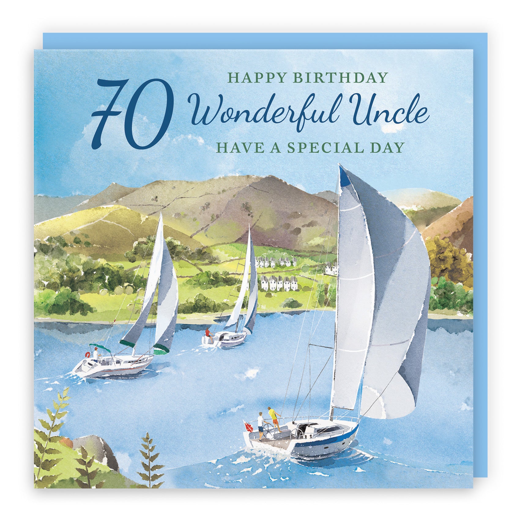 70th Uncle Birthday Card Sailing Boats Milo's Gallery - Default Title (RT07457)