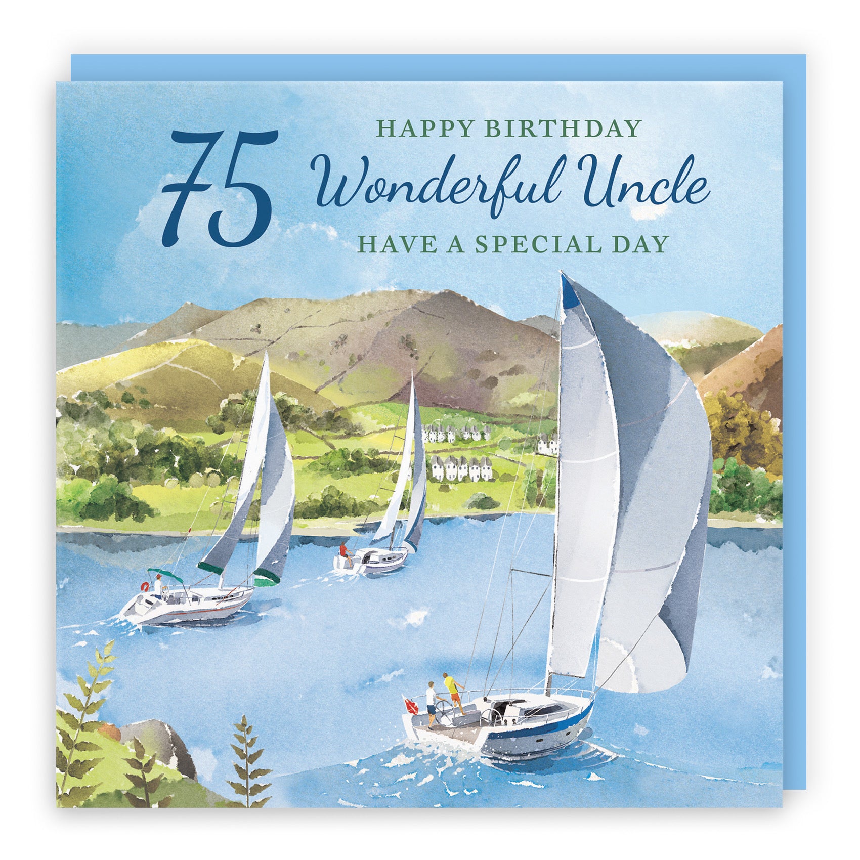 75th Uncle Birthday Card Sailing Boats Milo's Gallery - Default Title (RT07458)