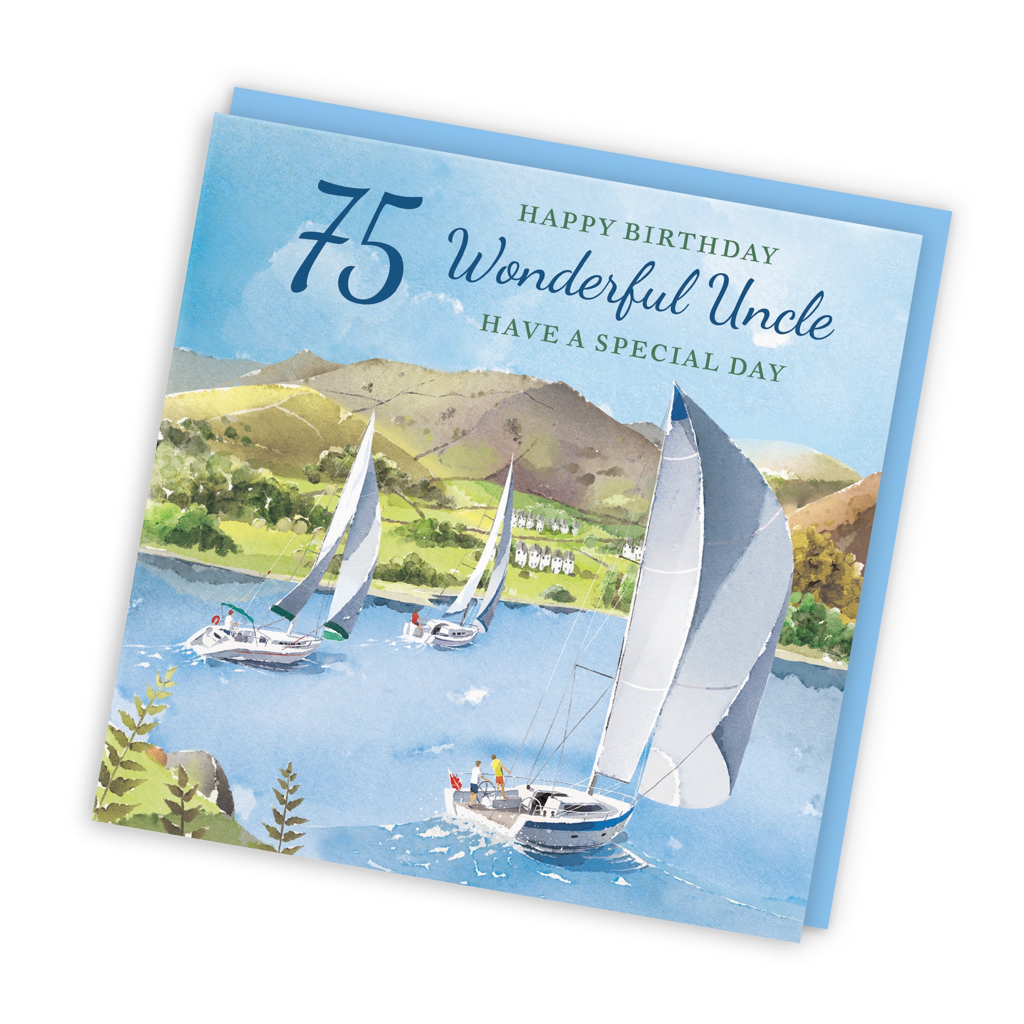 75th Uncle Birthday Card Sailing Boats Milo's Gallery - Default Title (RT07458)