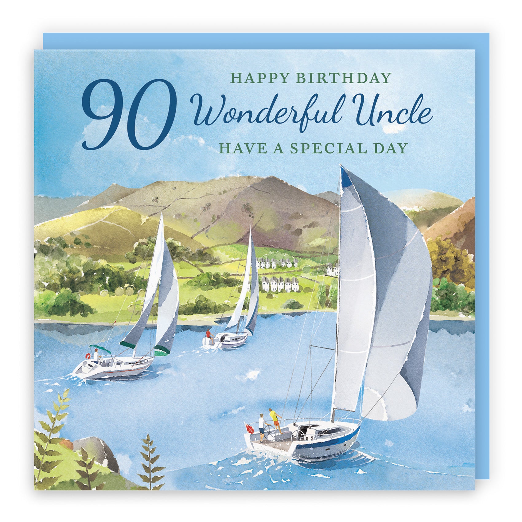 90th Uncle Birthday Card Sailing Boats Milo's Gallery - Default Title (RT07460)