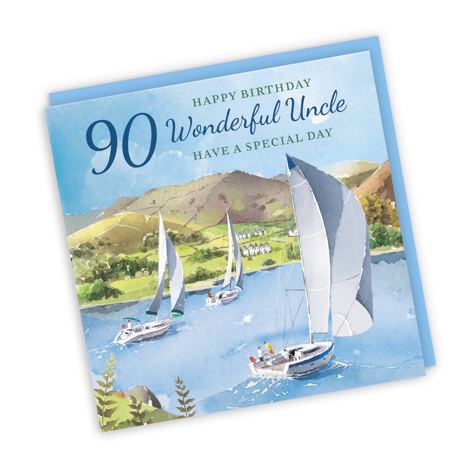 90th Uncle Birthday Card Sailing Boats Milo's Gallery - Default Title (RT07460)