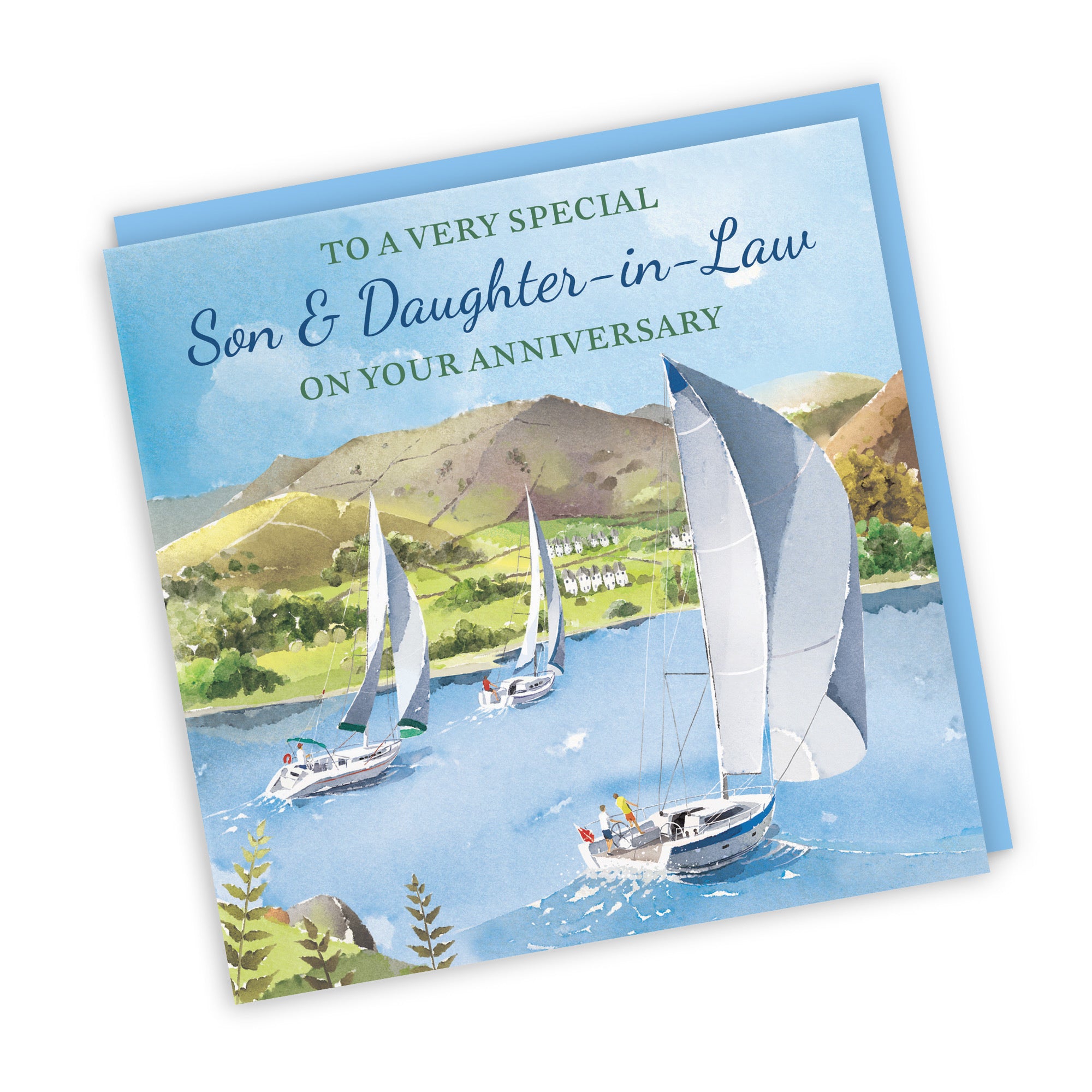 Son And Daughter-in-Law Anniversary Card Sailing Boats Milo's Gallery - Default Title (RT07466)