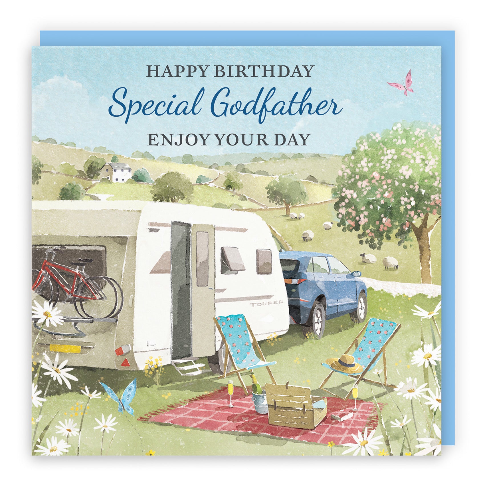 Godfather Birthday Card Caravan Holiday Milo's Gallery - Default Title (RT07514)
