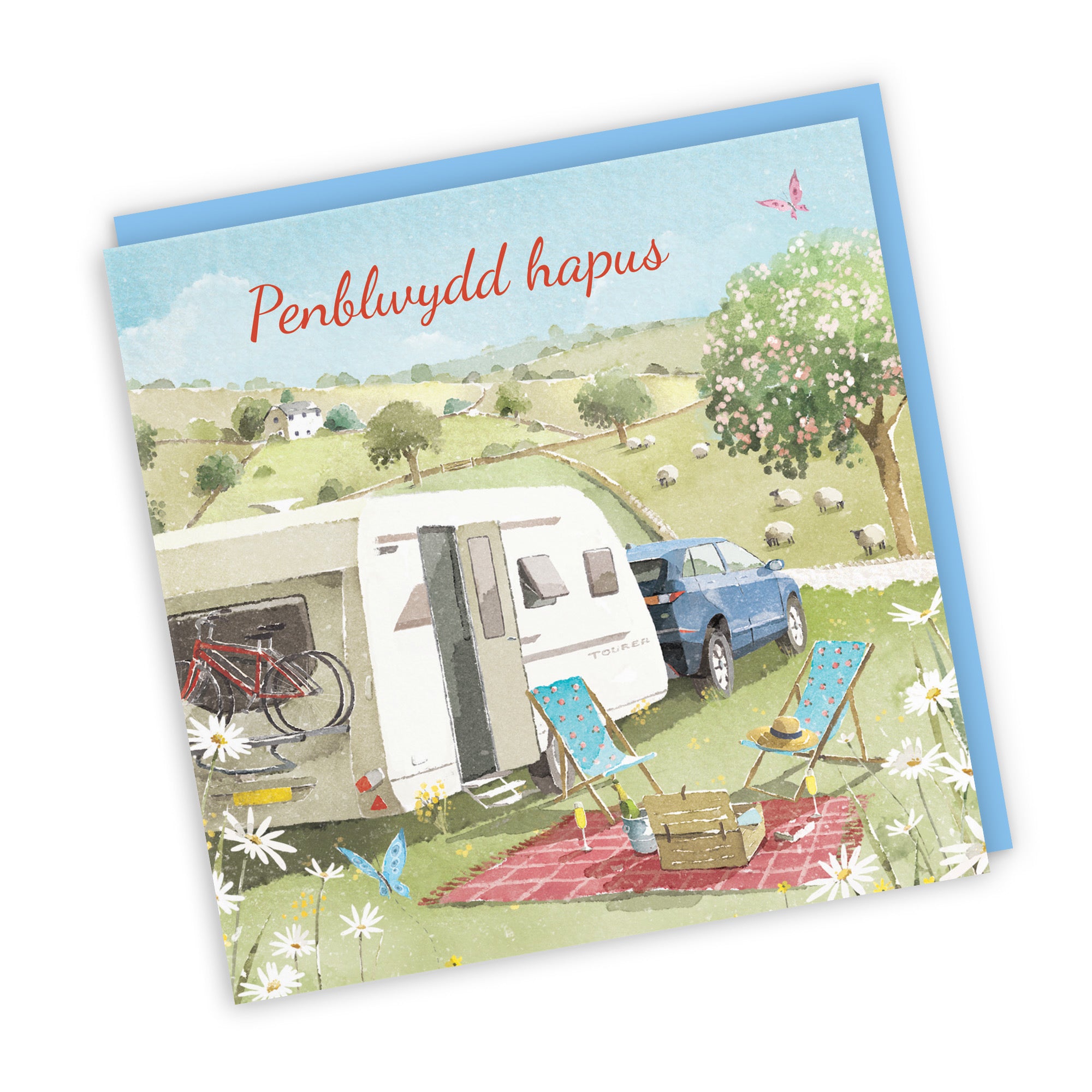 Welsh Language Birthday Card Caravan Holiday Milo's Gallery - Default Title (RT07533)