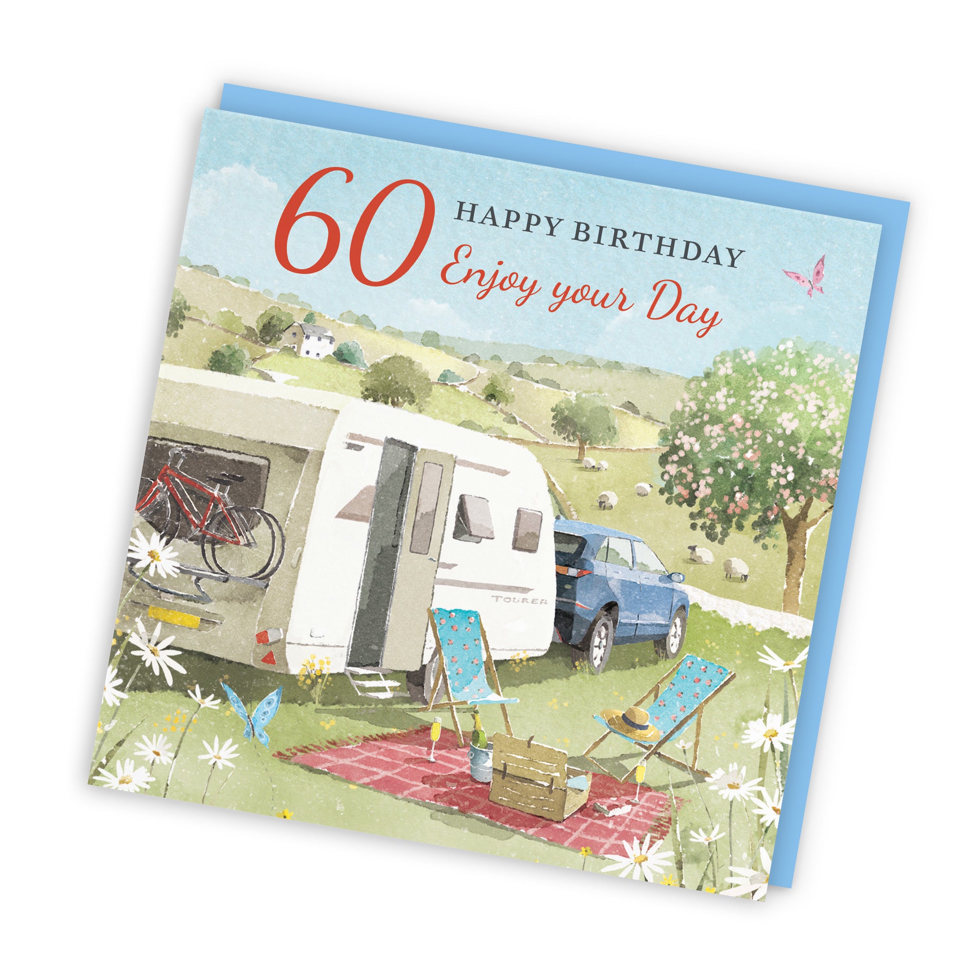 60th Birthday Card Caravan Holiday Milo's Gallery - Default Title (RT07542)