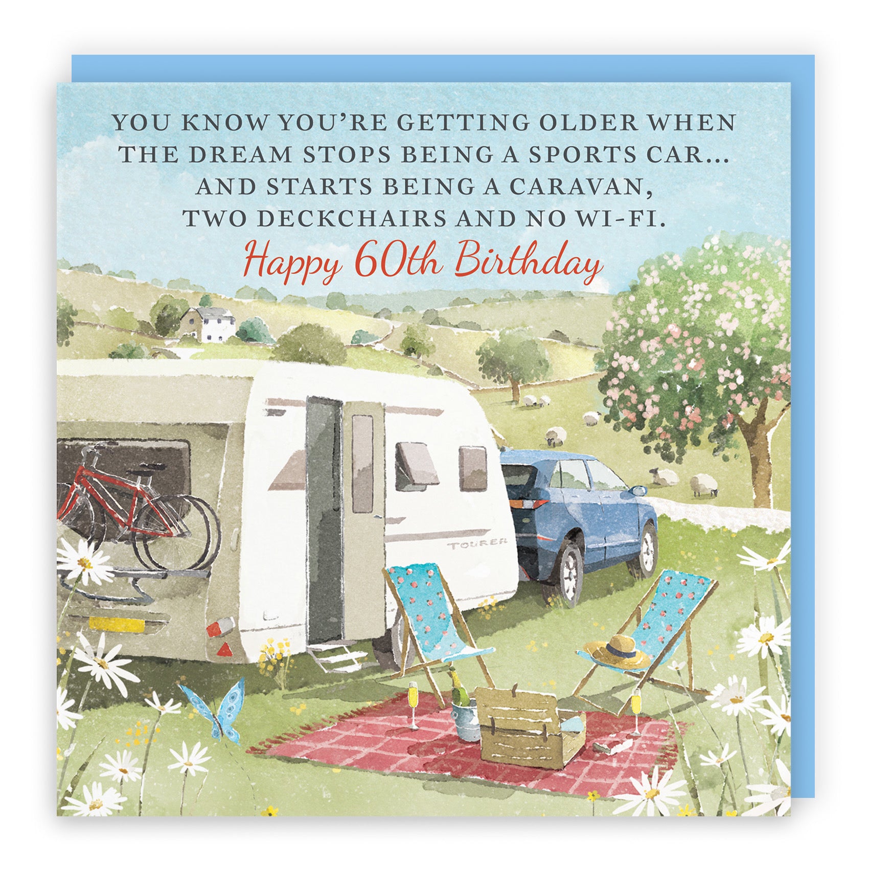 60th Birthday Card Caravan Holiday Funny No Wi-Fi Milo's Gallery - Default Title (RT07546)