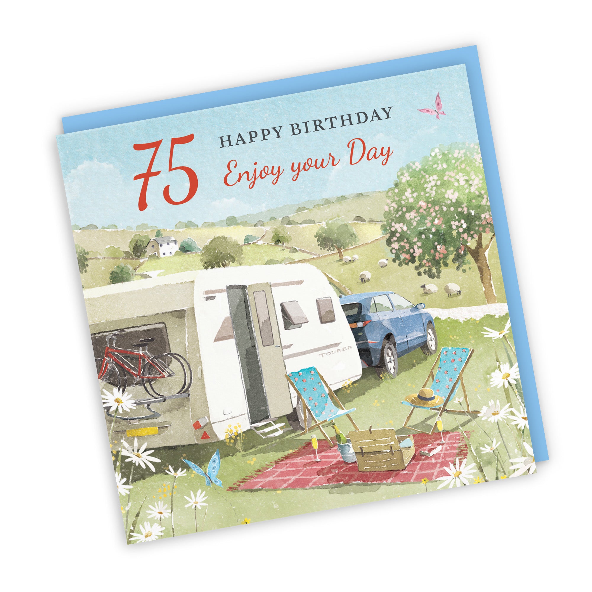 75th Birthday Card Caravan Holiday Milo's Gallery - Default Title (RT07549)