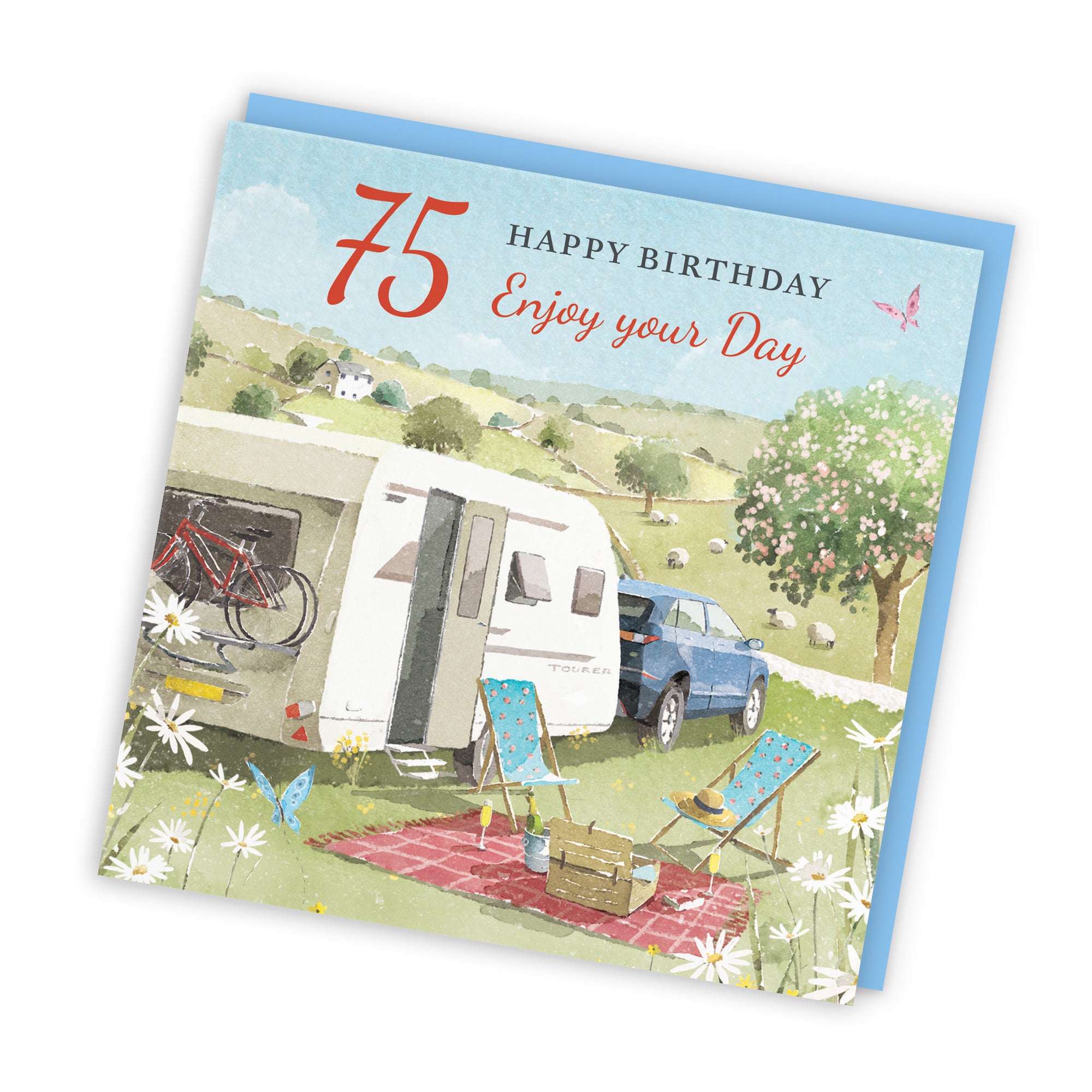 75th Birthday Card Caravan Holiday Milo's Gallery - Default Title (RT07549)