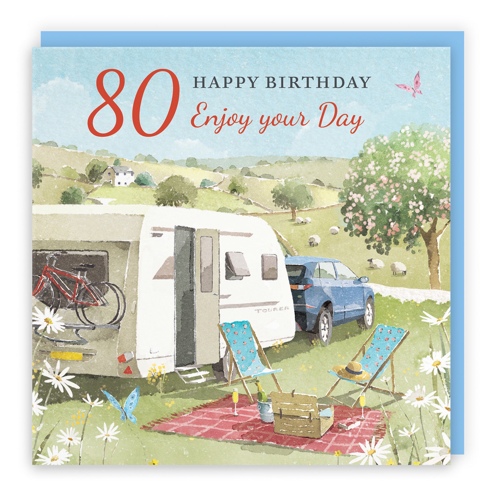 80th Birthday Card Caravan Holiday Milo's Gallery - Default Title (RT07550)