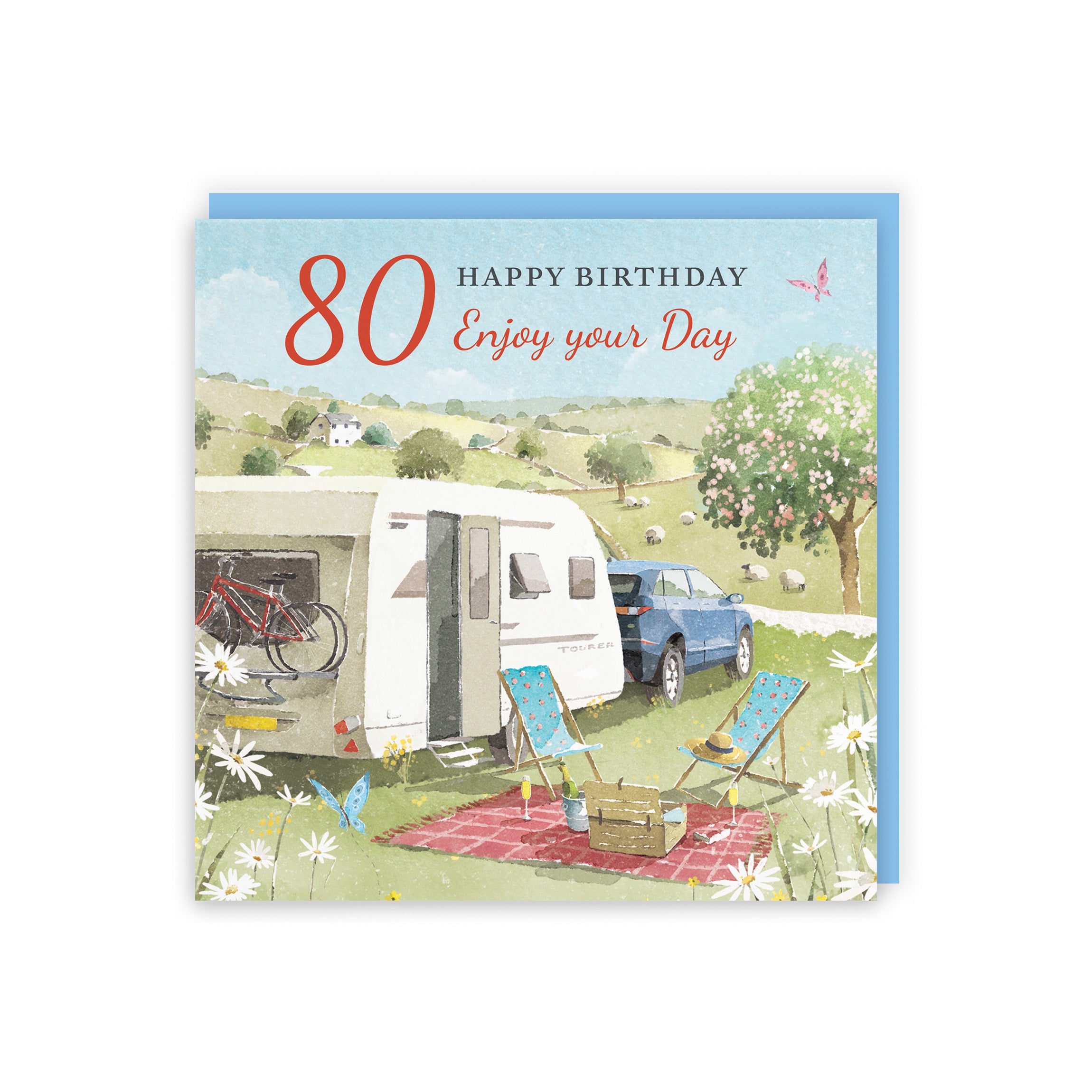 80th Birthday Card Caravan Holiday Milo's Gallery - Default Title (RT07550)