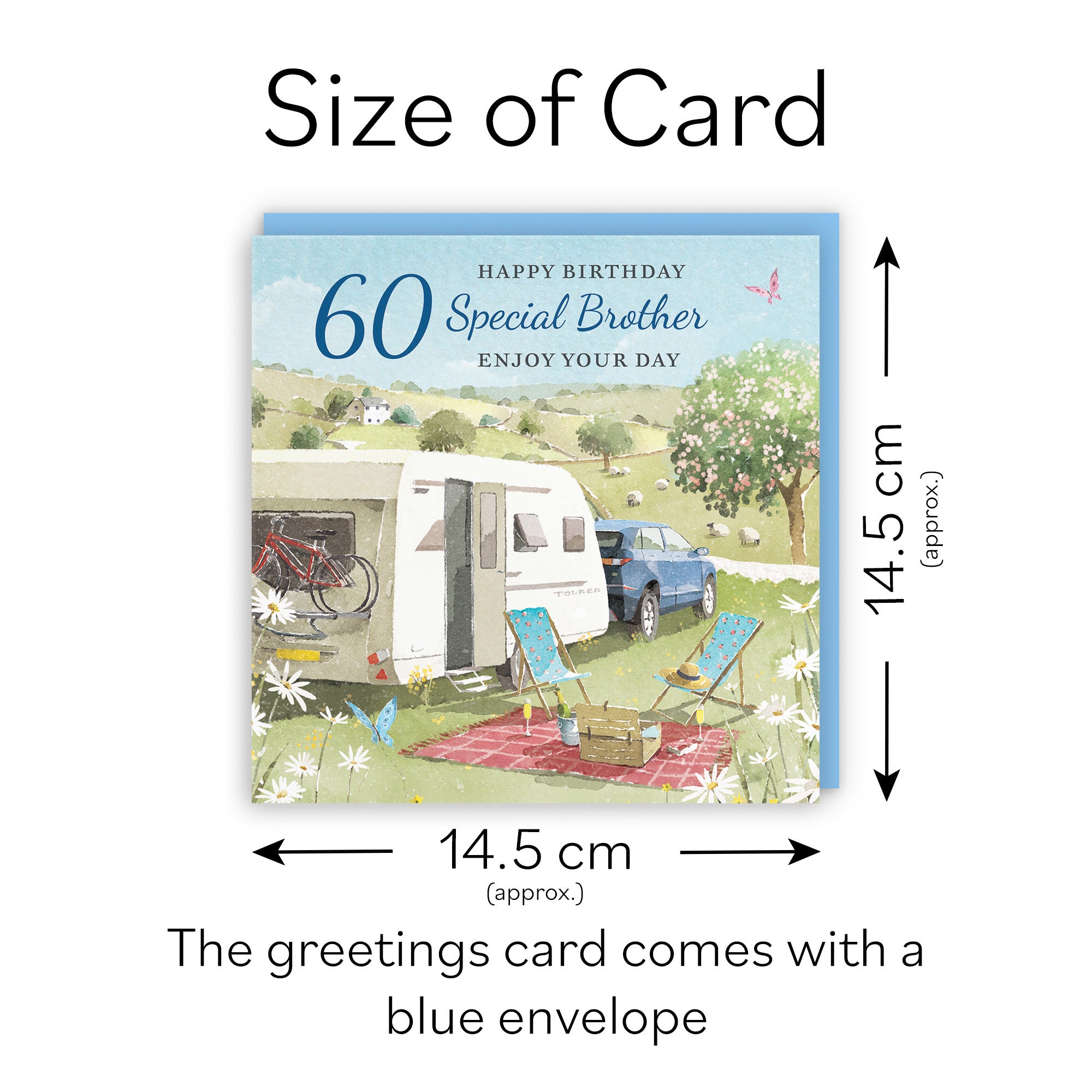 60th Brother Birthday Card Caravan Holiday Milo's Gallery - Default Title (RT07557)