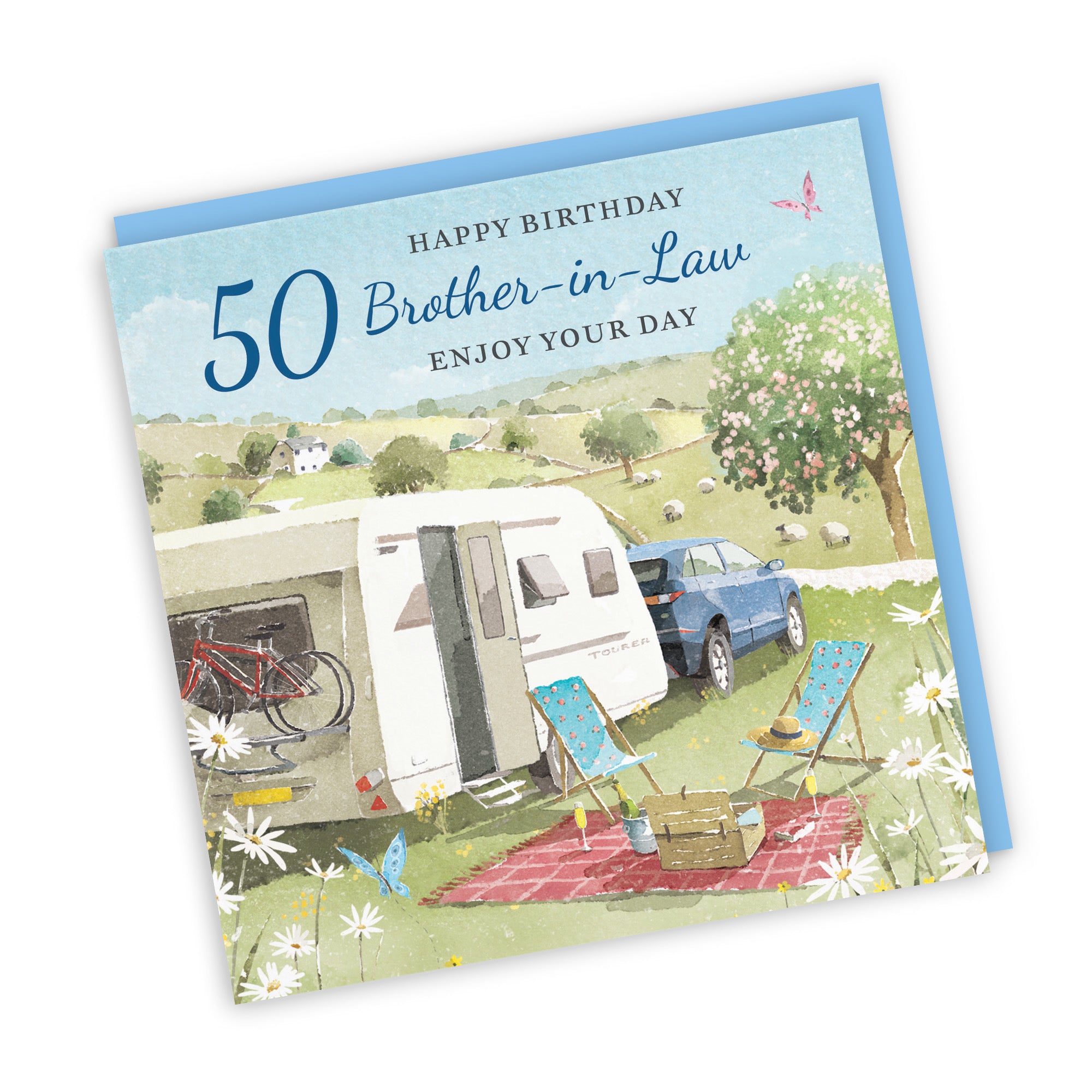 50th Brother-in-Law Birthday Card Caravan Holiday Milo's Gallery - Default Title (RT07558)